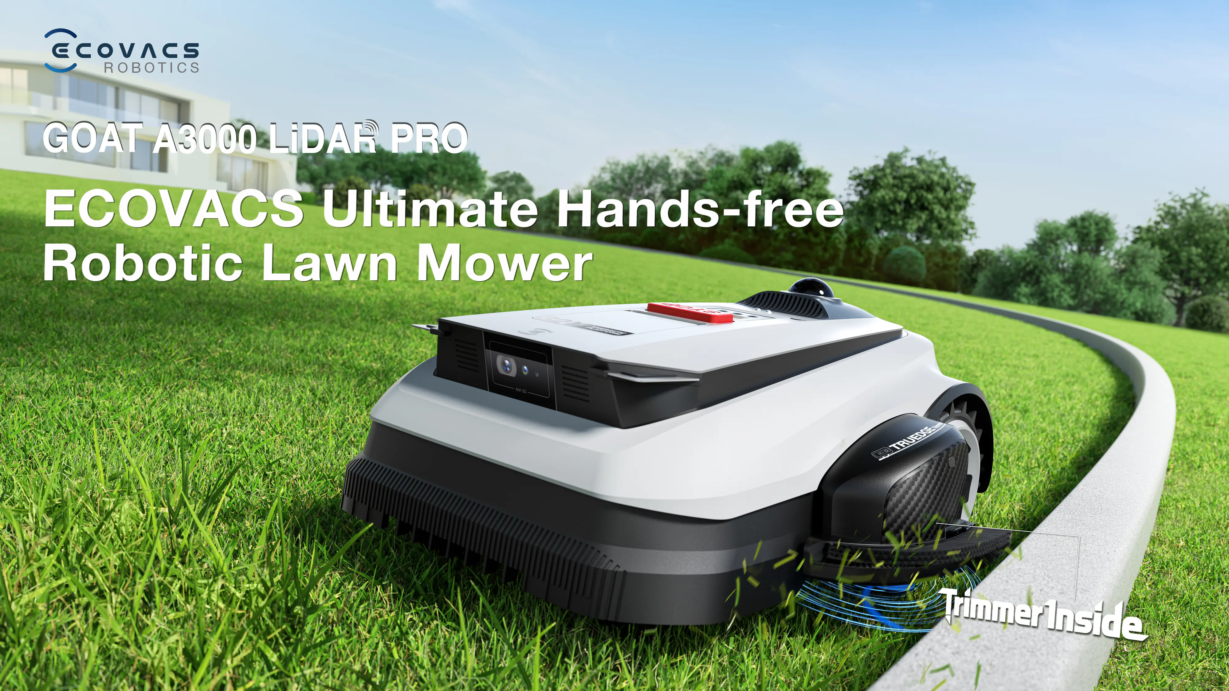 ECOVACS Mähroboter GOAT A3000 LiDAR Pro - 33 cm Schnittbreite 3000 m² 32 V
