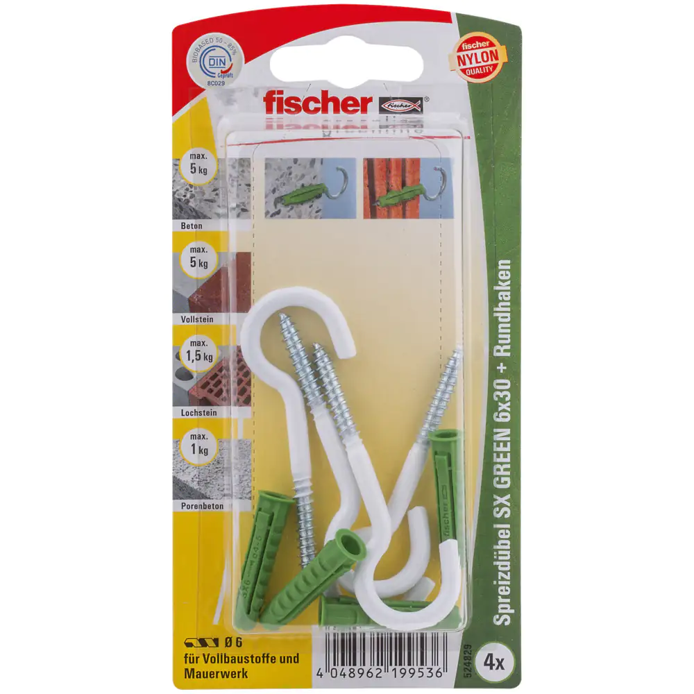 Fischer Spreizdübel SX green 6.0 x 30 mm - 4 Stück Fischer Spreizdübel SX green 6.0 x 30 mm - 4 Stück