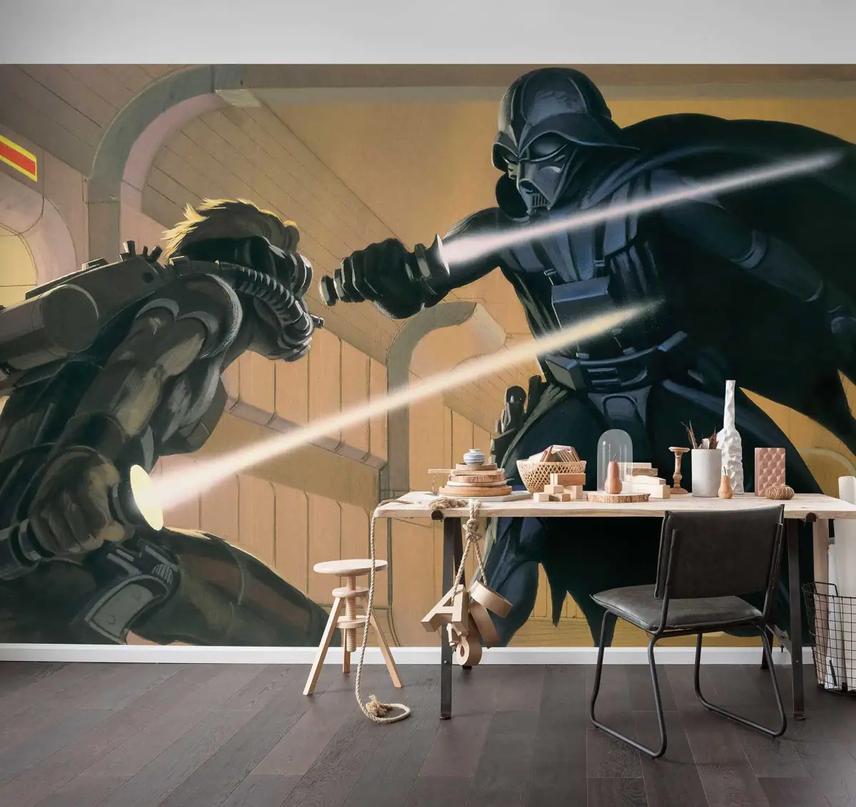 4055065510823_1 Komar Vlies Fototapete Star Wars Classic Vader vs. Luke 500 x 250 cm
