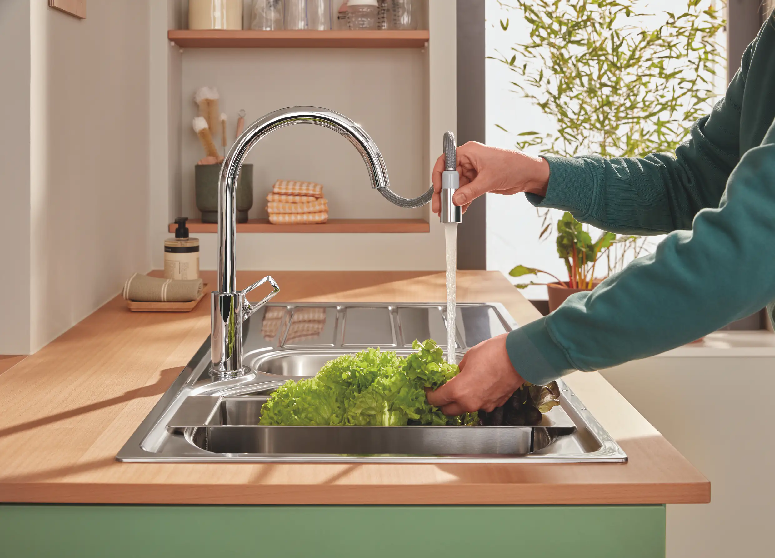 Grohe Küchenarmatur Start Flow verchromt mit herausziehbarer Brause Grohe Küchenarmatur Start Flow verchromt mit herausziehbarer Brause