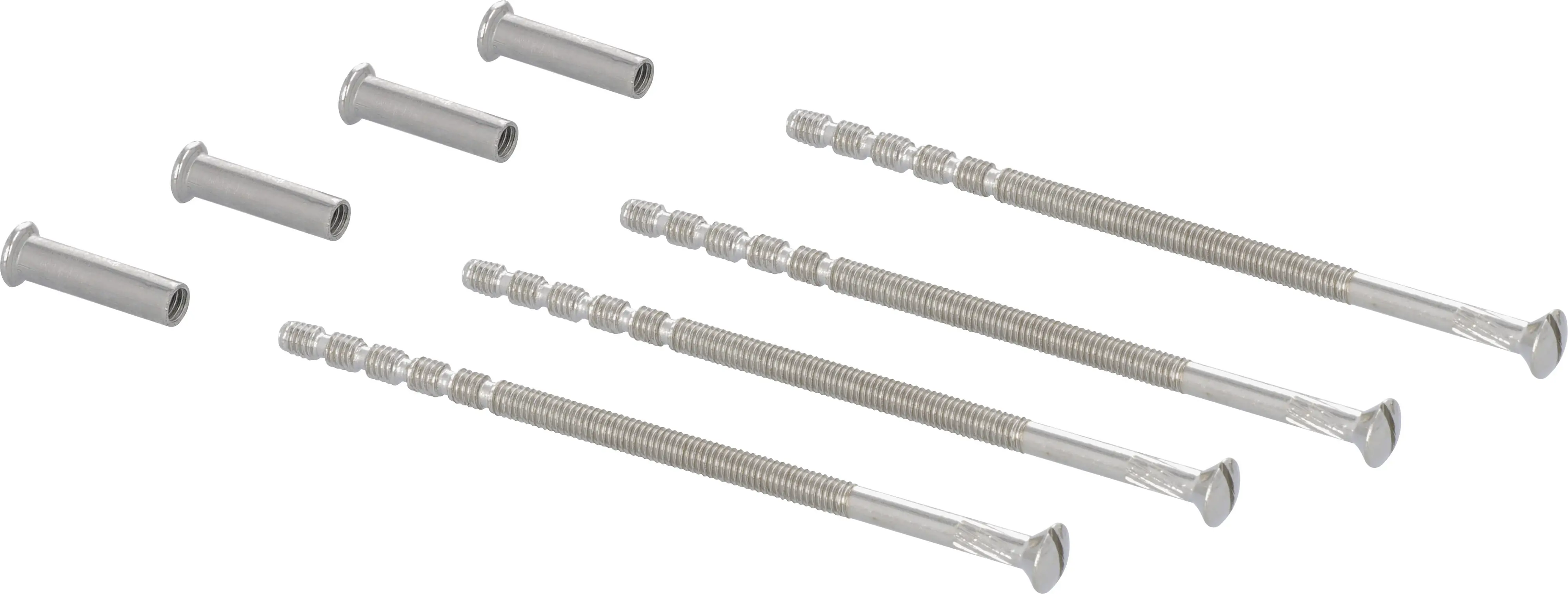 Südmetall Hülsenschrauben Kreuzschlitz M4 x 90 mm - 4 Stück Aluminium vernickelt