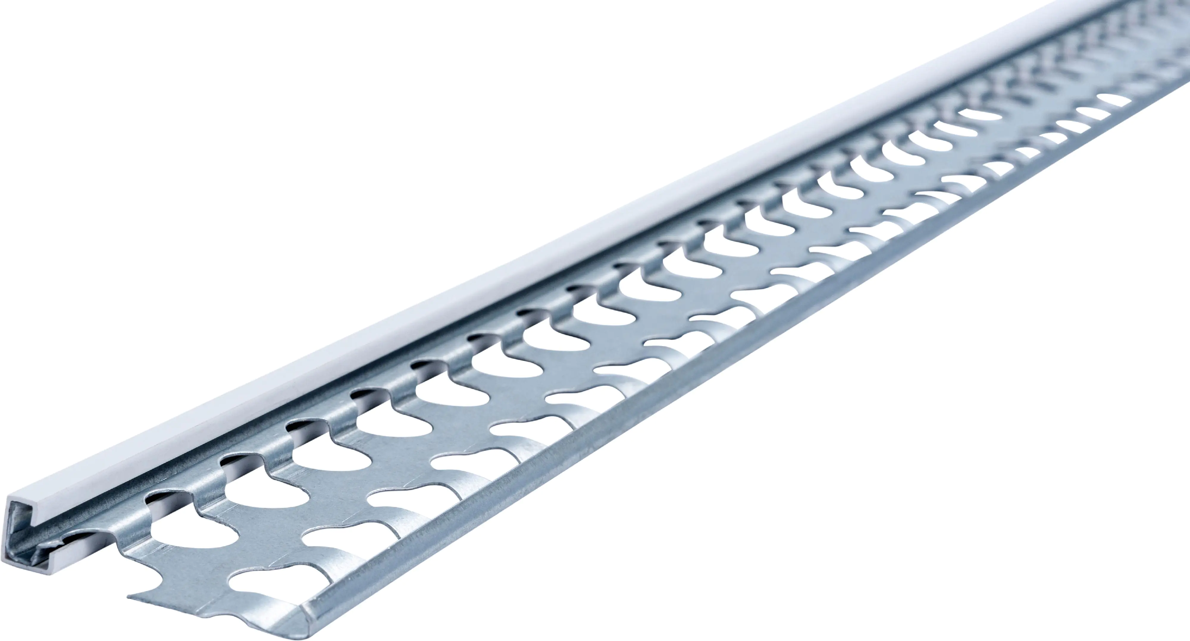 baukom Außenputzprofil Abschlussprofil 50 x 10 mm verzinkt mit PVC-Kante