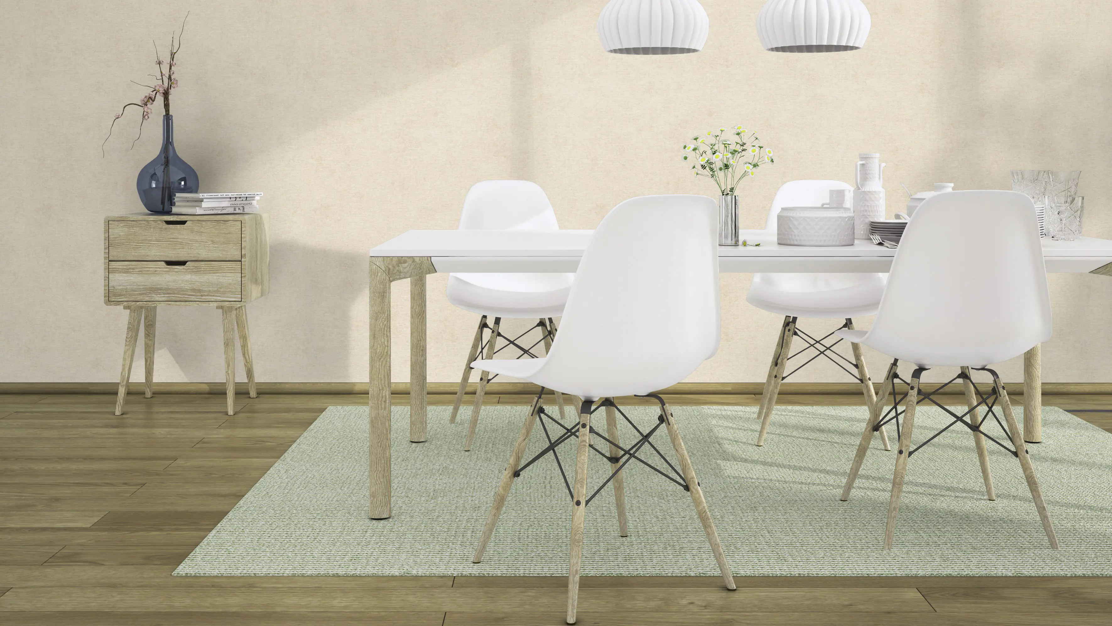 Rasch Vliestapete 408133 Kimono uni beige, 10,05 x 0,53 m