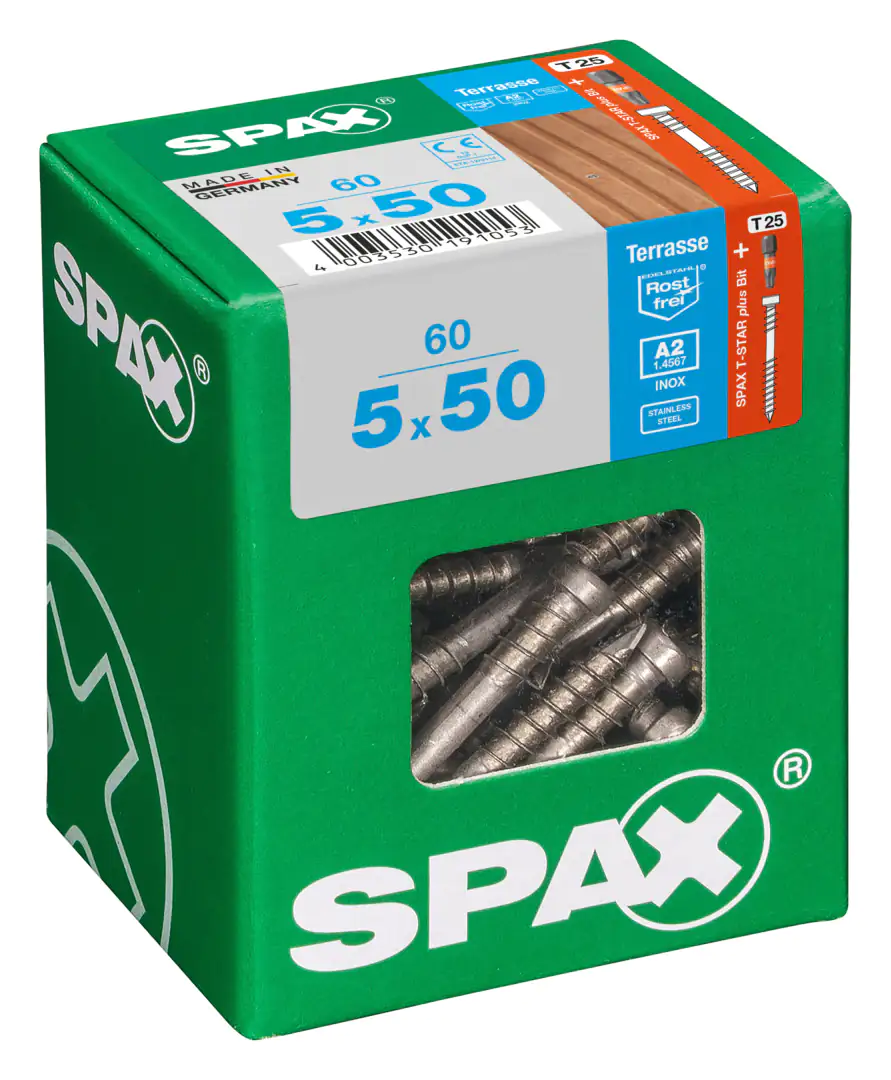 Spax Terrassenschrauben 5.0 x 50 mm TX 25 - 60 Stk.