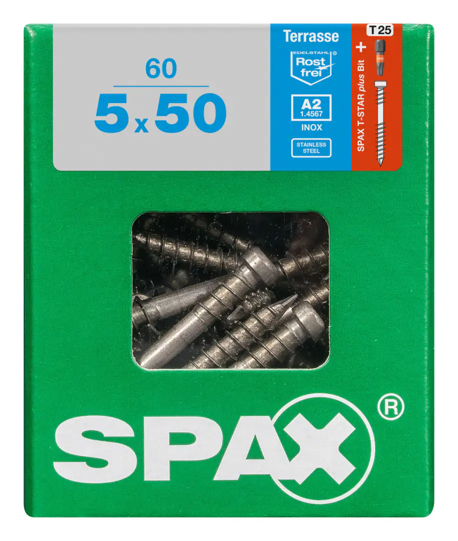 Spax Terrassenschrauben 5.0 x 50 mm TX 25 - 60 Stk.