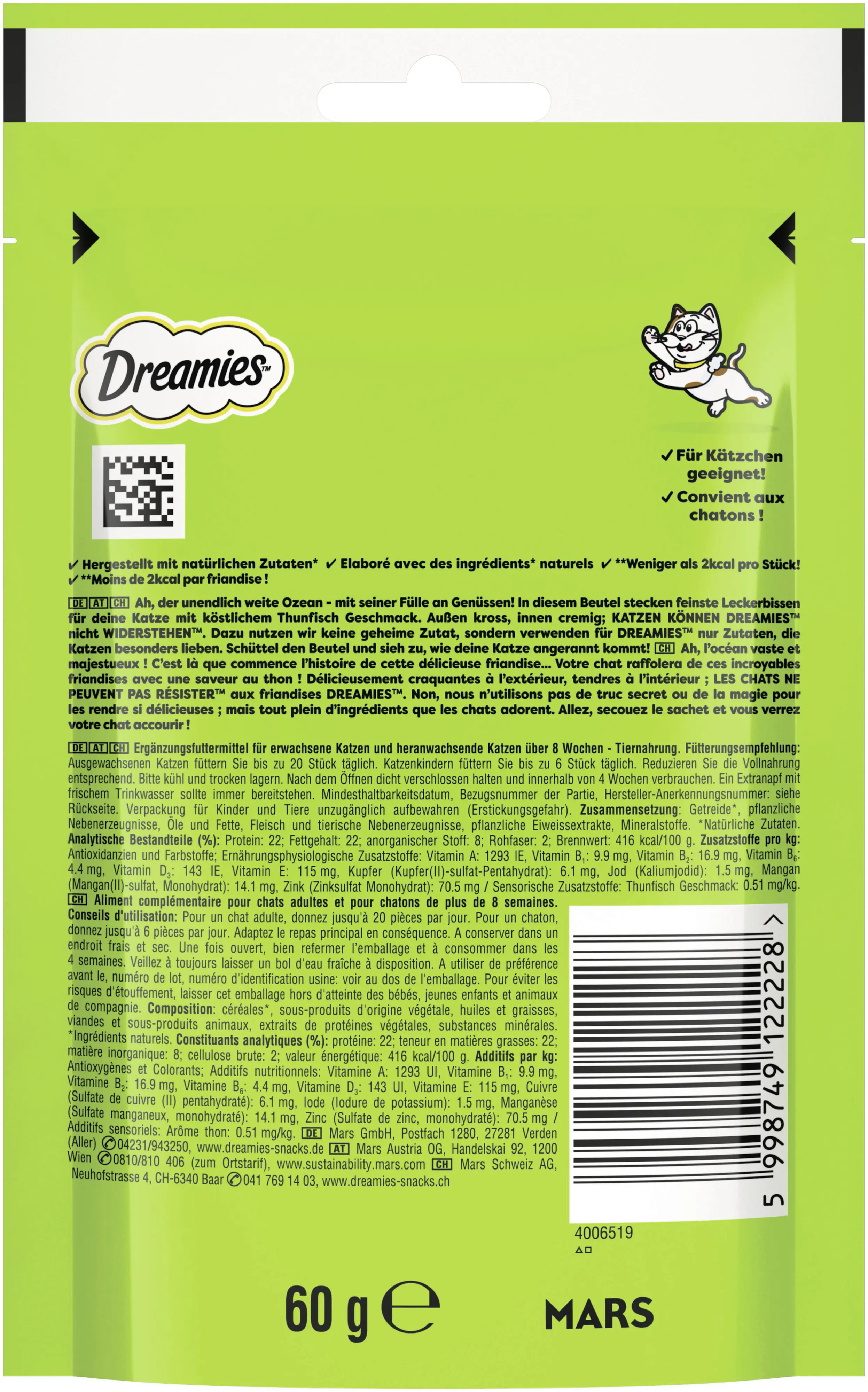 Dreamies Katzensnack Thunfisch 60 g