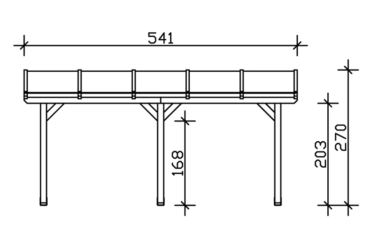 SKAN HOLZ Terrassenüberdachung Andria 541 x 350 cm Leimholz