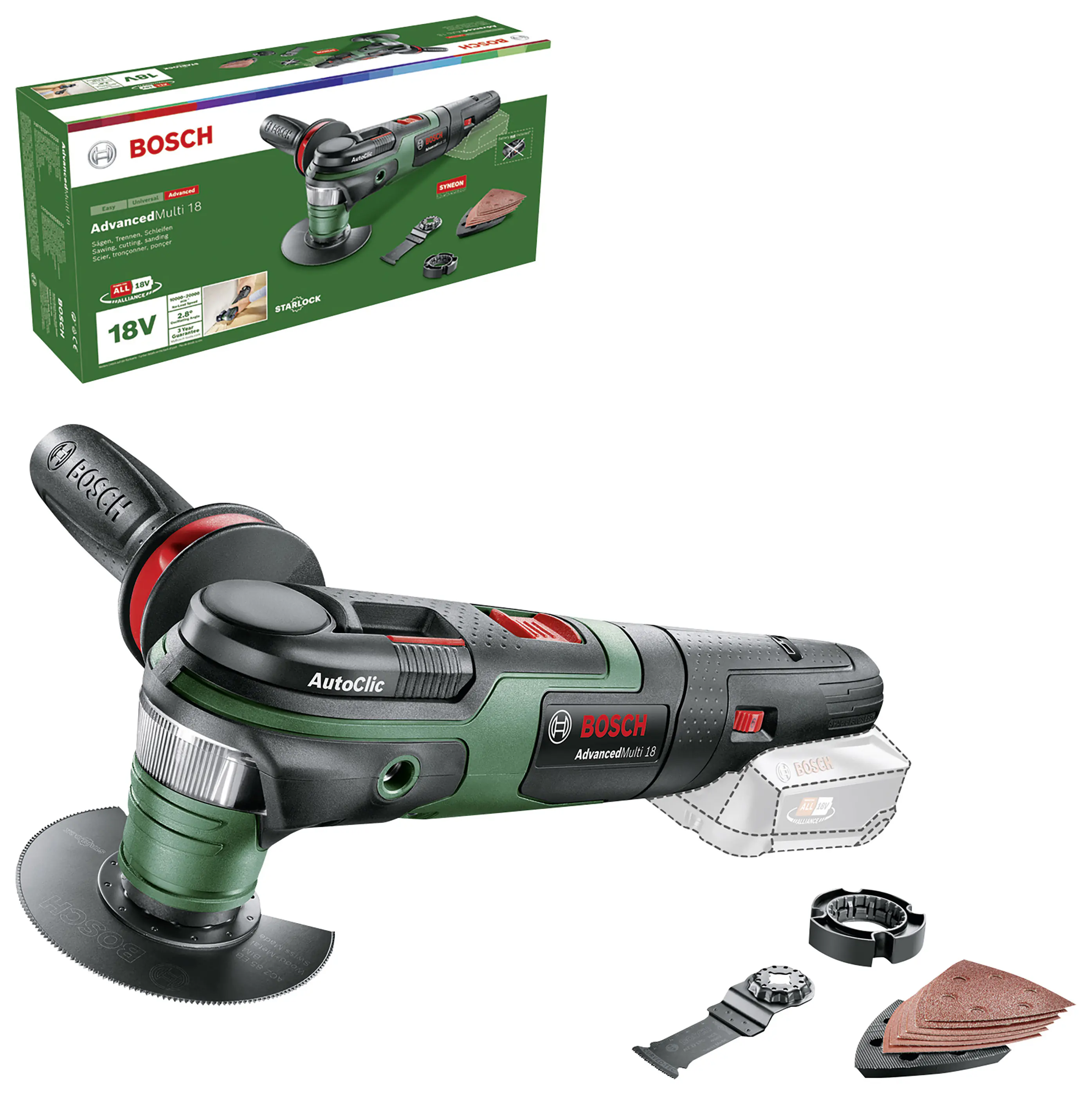 Bosch Akku-Multifunktionswerkzeug AdvancedMulti 18V ohne Akku