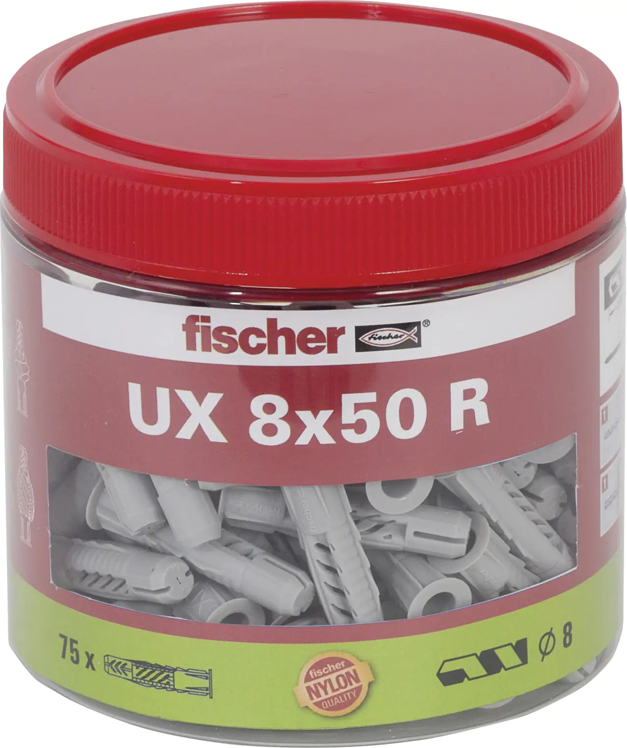 Fischer Universaldübel UX 8.0 x 50 mm - 75 Stück