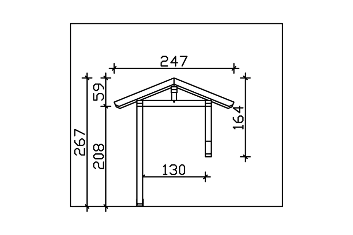 SKAN HOLZ Vordach Siegen Typ 3 247 x 116 cm, lasiert in Weiß