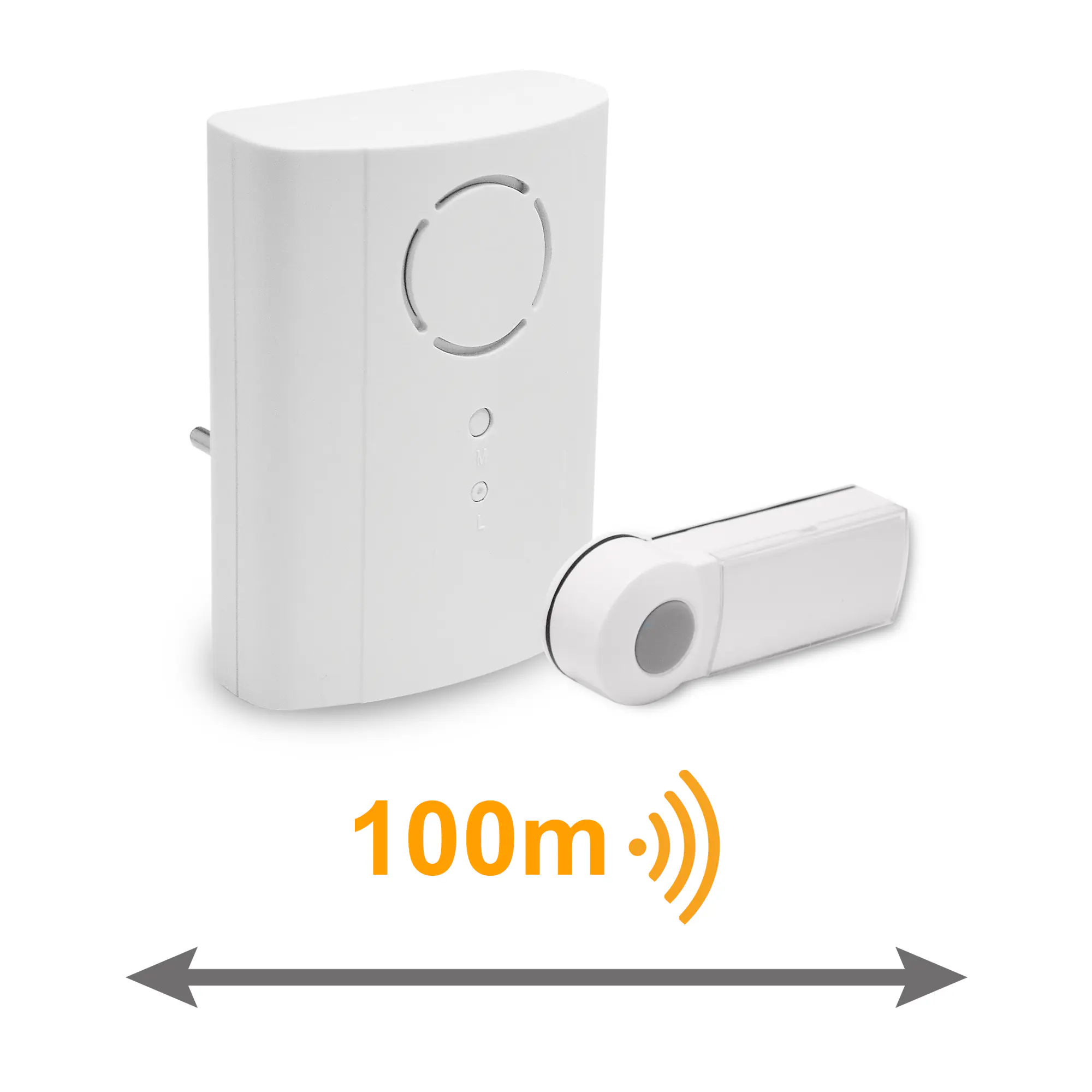 Extel Drahtlose Klingel Taster mit Funkgong weiß