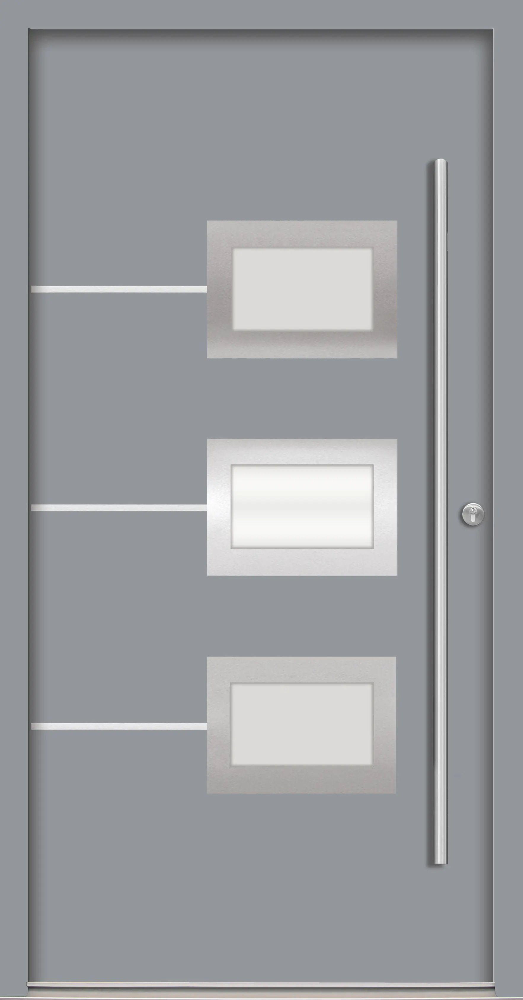Splendoor Haustür Passivedoor Premium B03 Grau DIN Rechts 110 x 210 cm