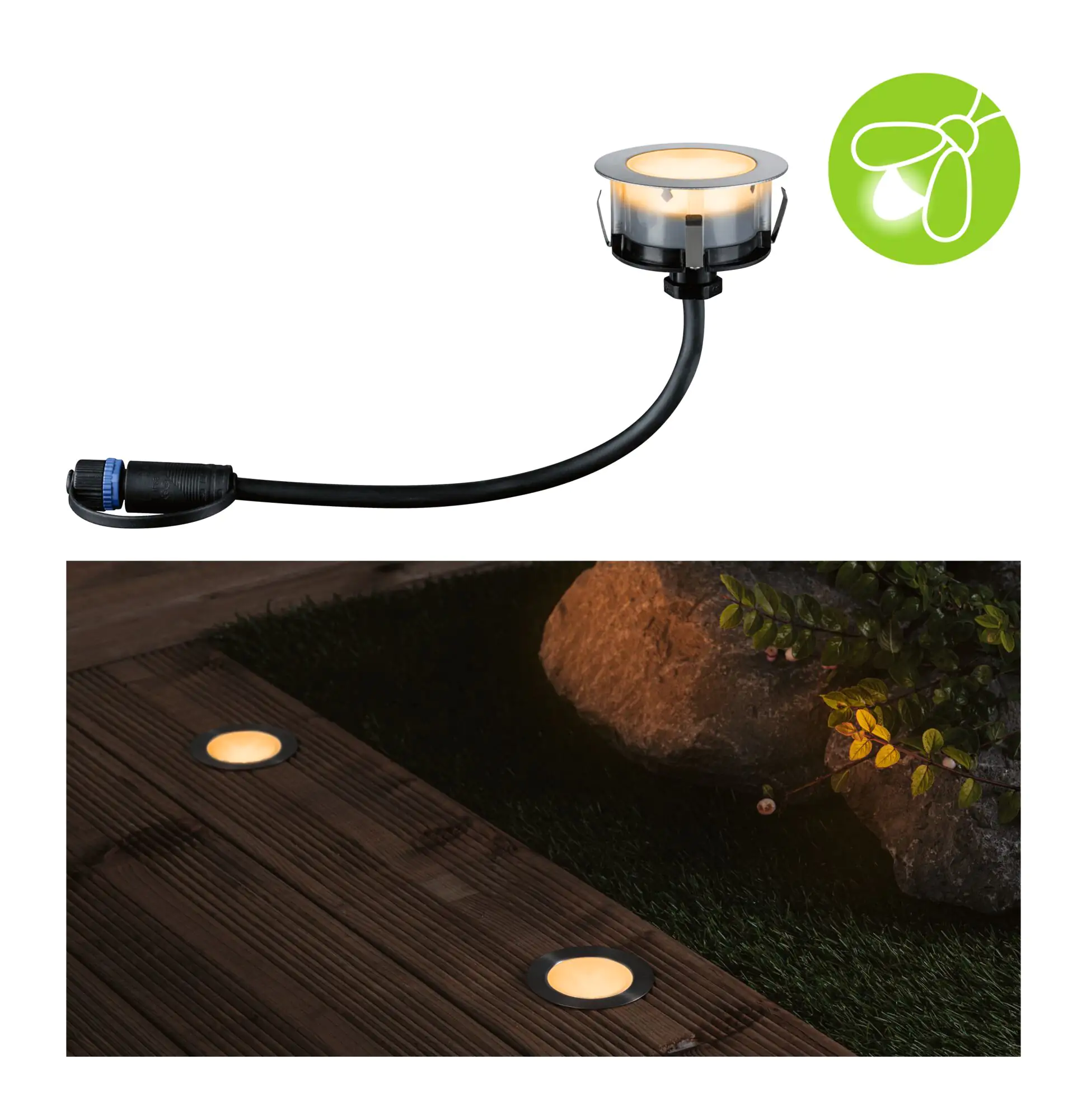 Paulmann Plug & Shine LED Bodeneinbauleuchte Floor insect-friendly Ø 7 cm