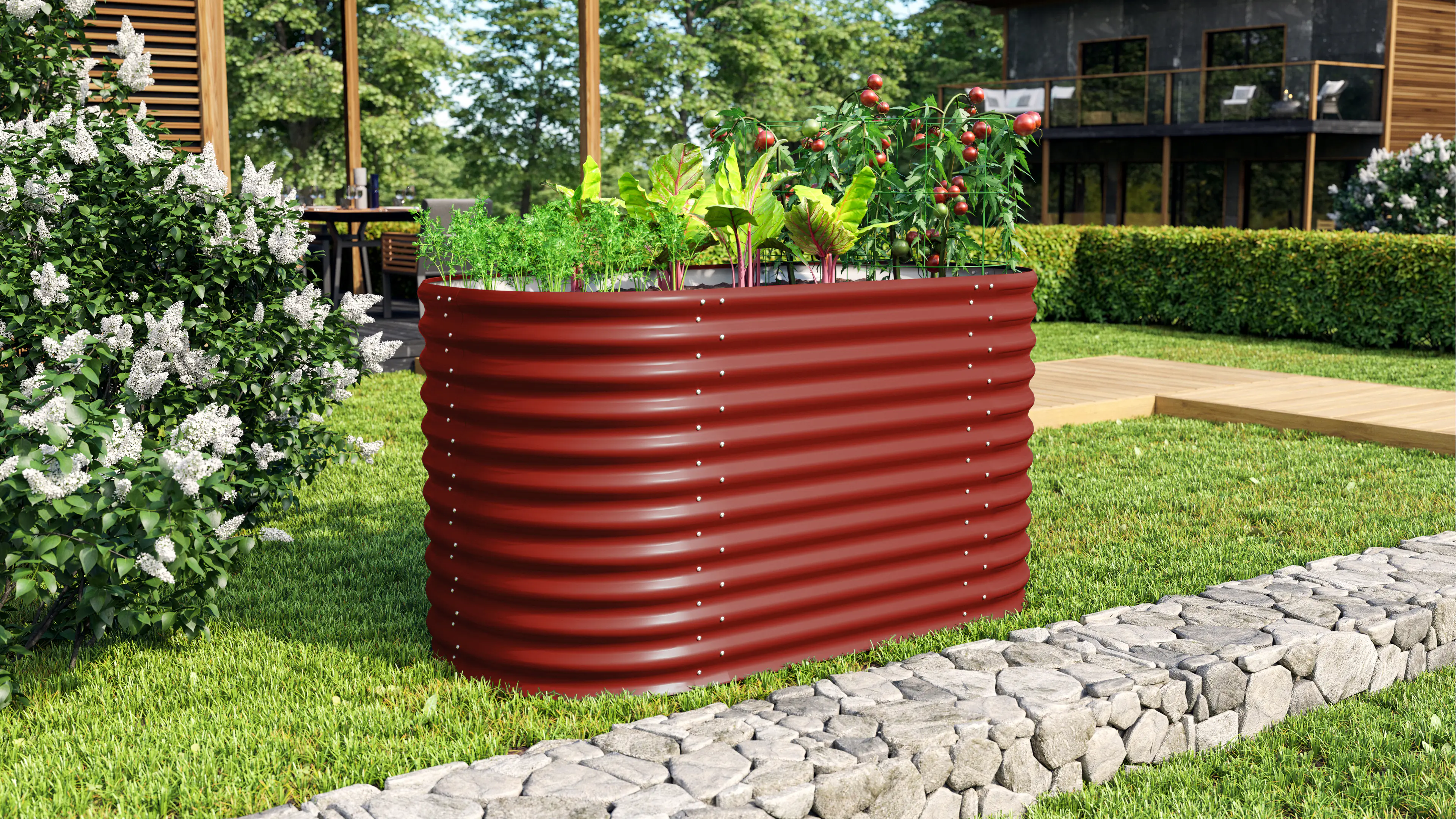 Vitavia Hochbeet Terra Basic 82 x 162 x 86 cm rubin