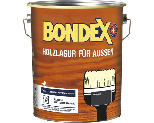 Bondex Holzlasur 4 L anthrazit 