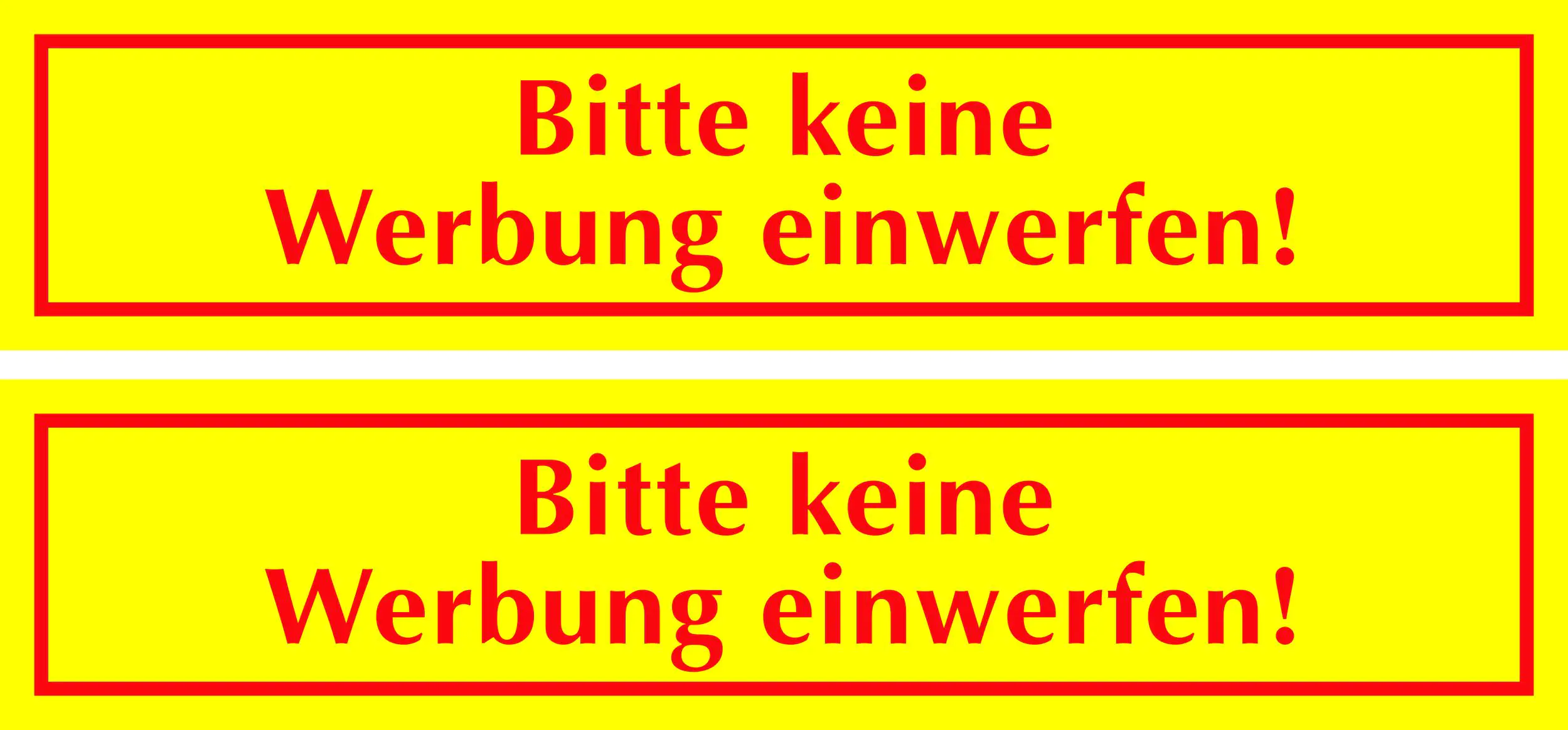 Hermann Schütz Aufkleber Bitte keine Werbung einwerfen gelb 2er-Set