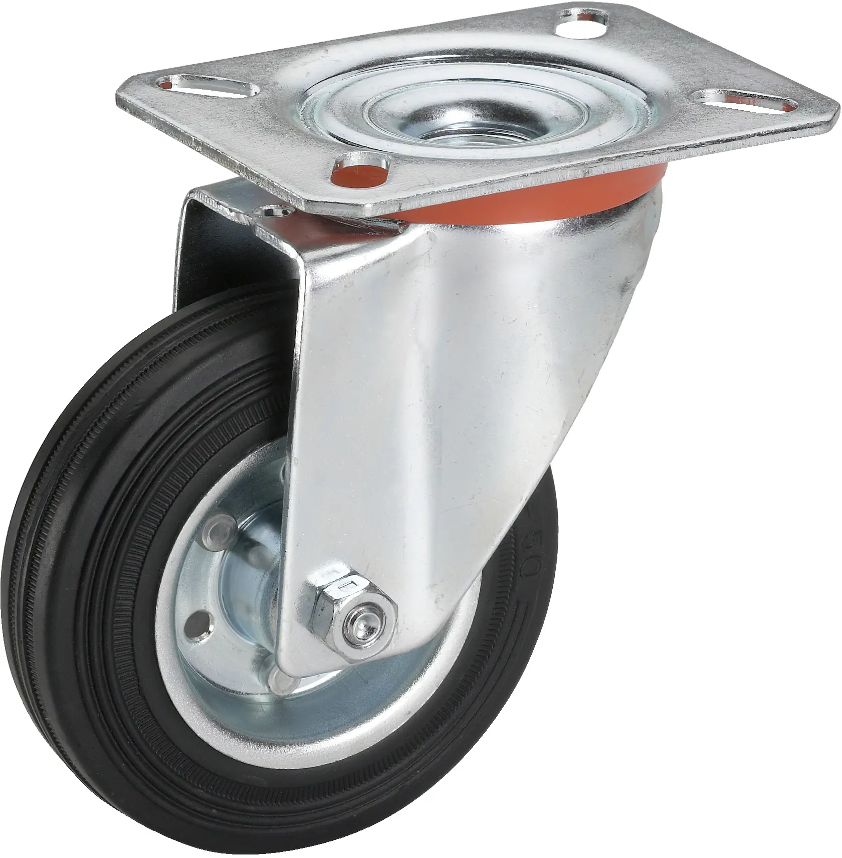 Lenkrolle mit Platte 125 x 37 mm, Tragkr. 100 kg