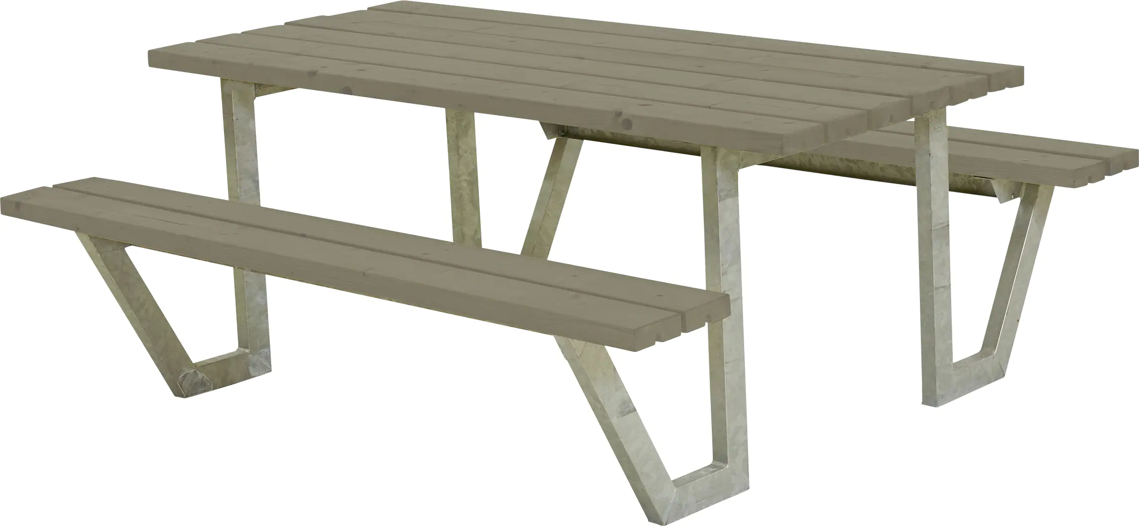 Plus Picknicktisch Wega Stahl-Holz 177 x 161 x 73 cm graubraun Plus Picknicktisch Wega Stahl-Holz 177 x 161 x 73 cm graubraun
