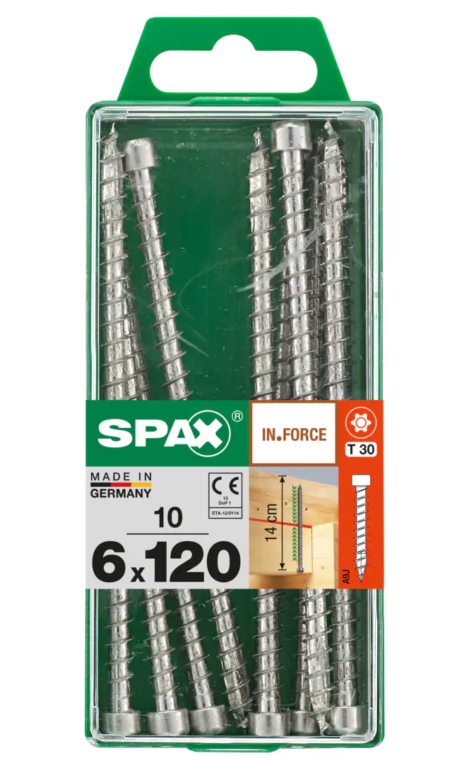 Spax Holzbauschrauben 6.0 x 120 mm TX 30 - 10 Stk. Spax Holzbauschrauben 6.0 x 120 mm TX 30 - 10 Stk.