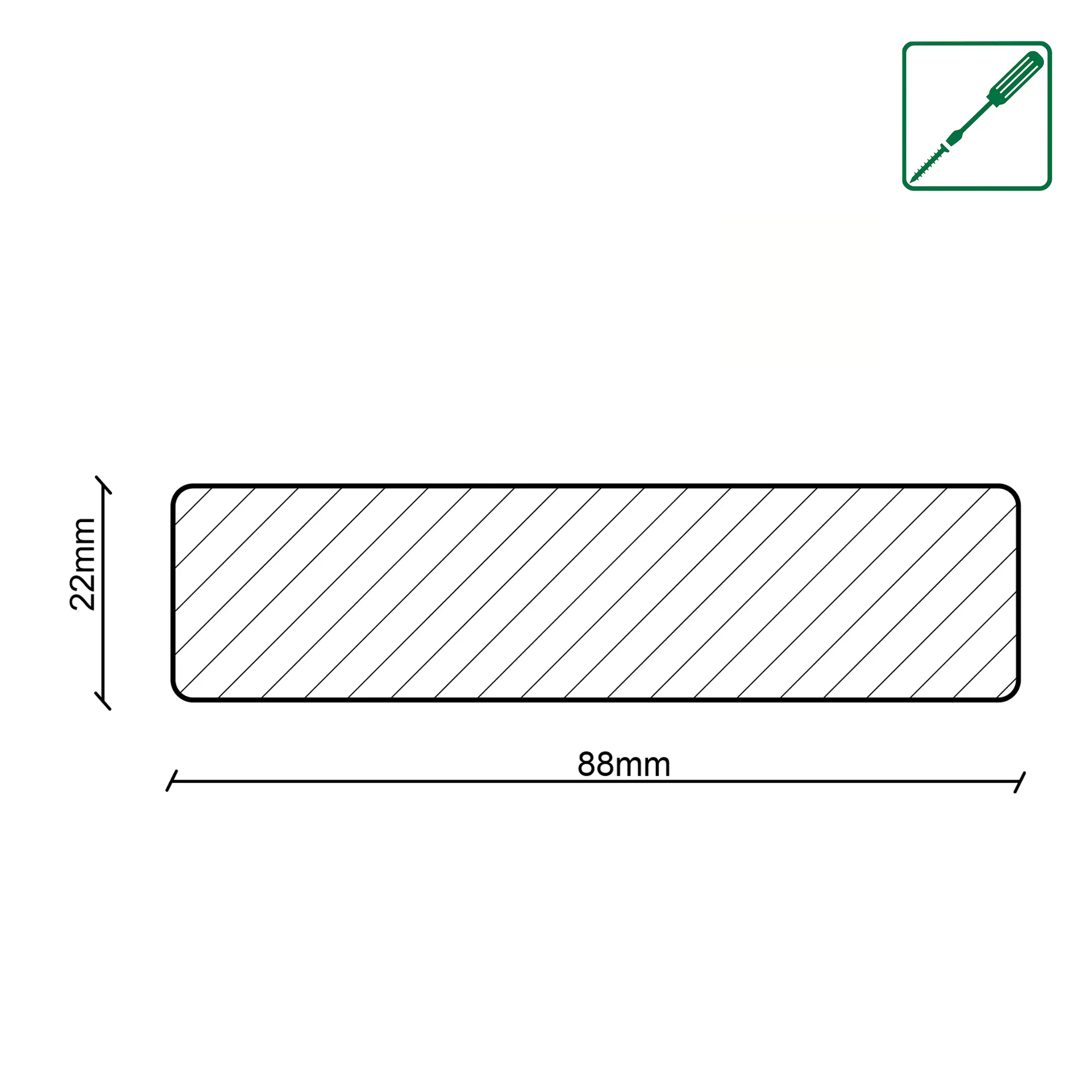 Neuhofer Lamelle Raumtrenner 267 x 8,8 cm eiche natur