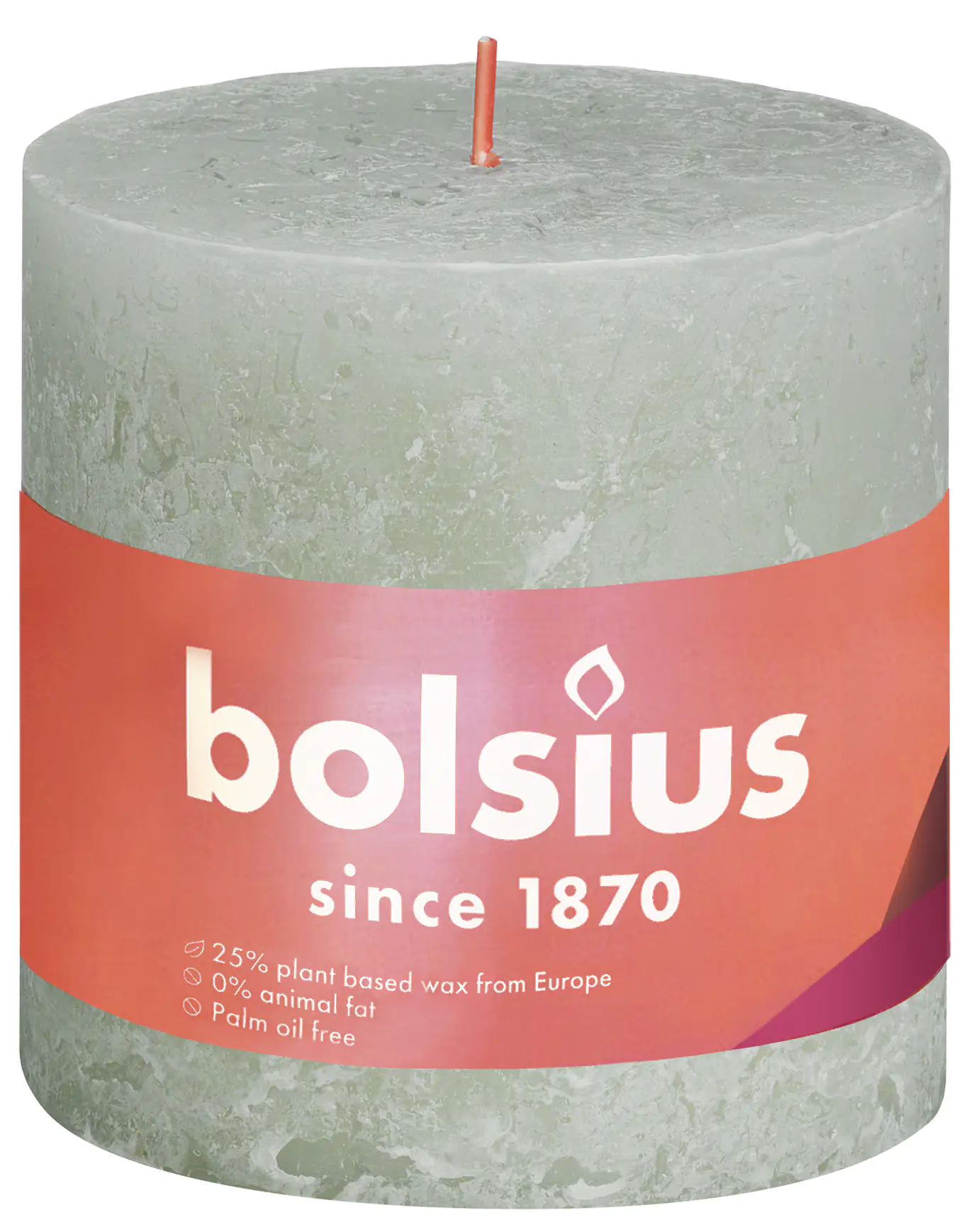 8717847143129 Bolsius Rustik Stumpenkerzen nebliges grün, Höhe: 10 cm, Ø 10 cm