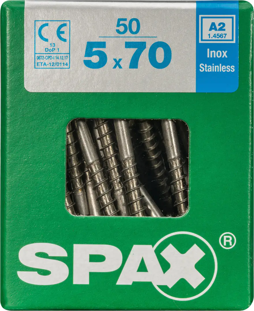 Spax Universalschrauben 5.0 x 70 mm TX 20 Senkkopf - 50 Stk.