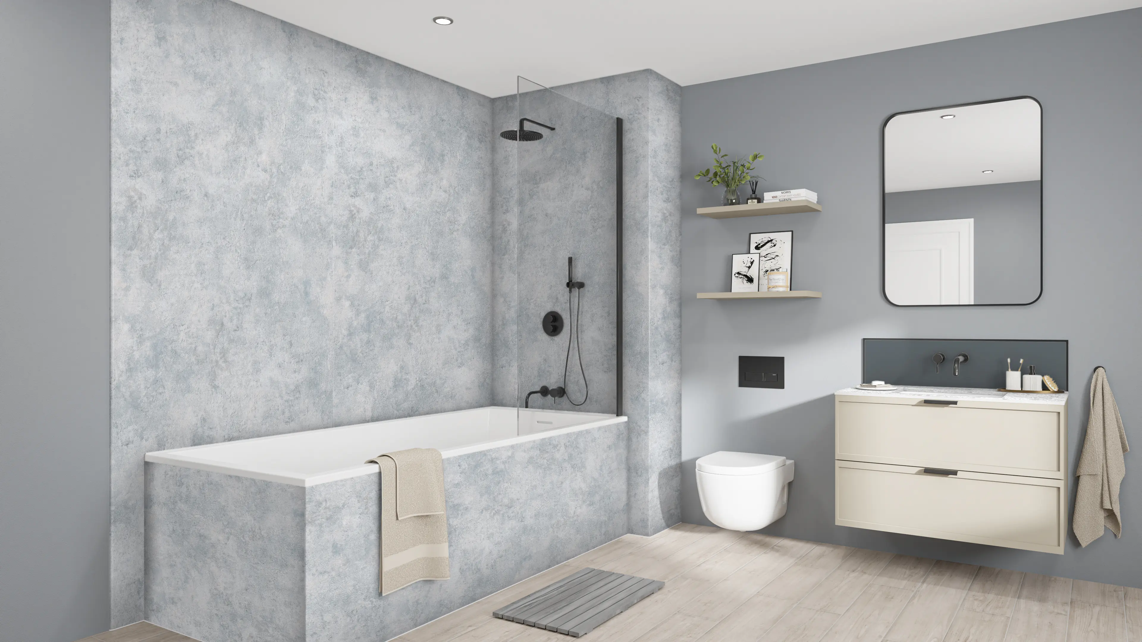 Wetwall Elite Wandpaneel  Caliza 60 x 242 cm mit Nut & Feder