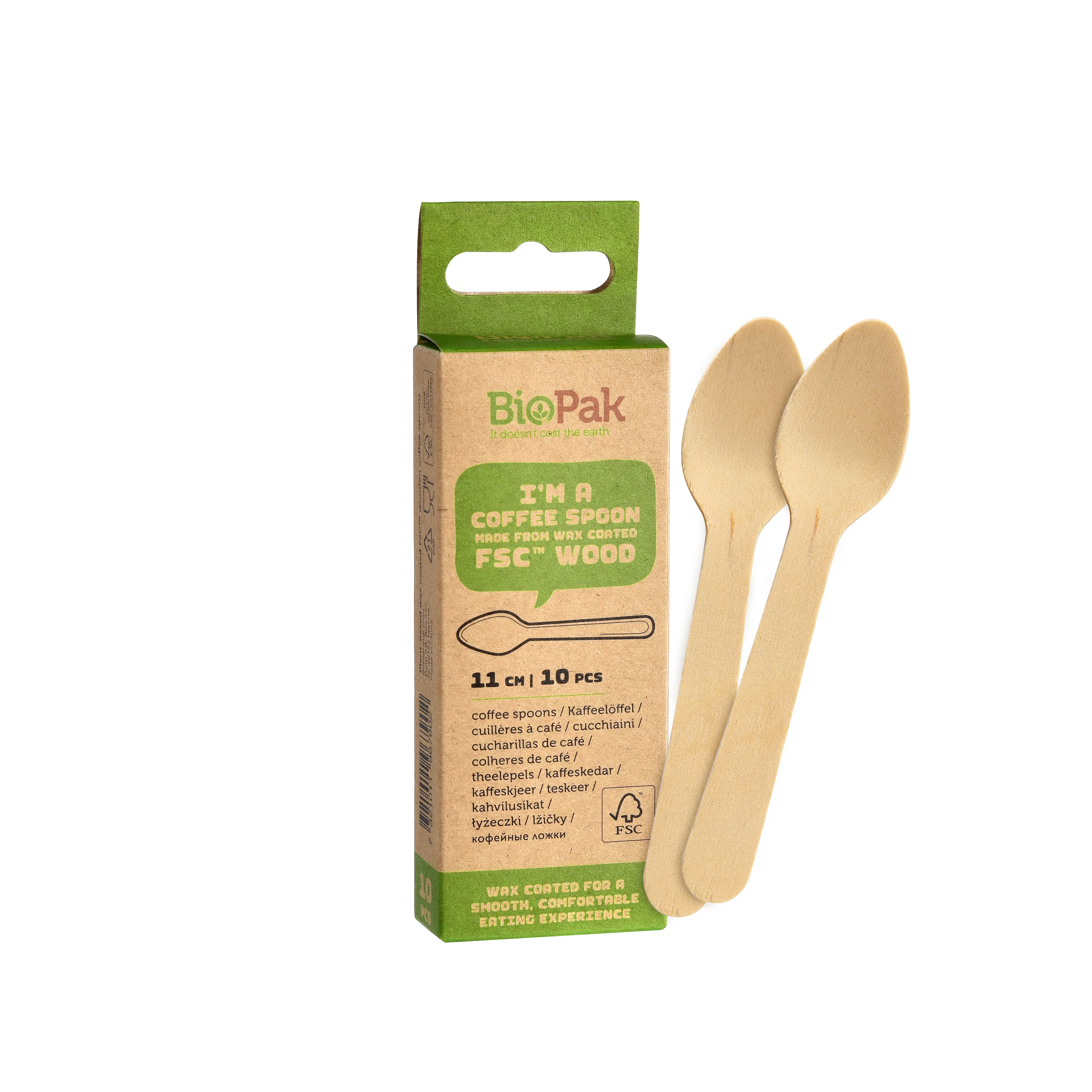 Biopak Kaffeelöffel Holz 11 cm - 10 Stk. Biopak Kaffeelöffel Holz 11 cm - 10 Stk.