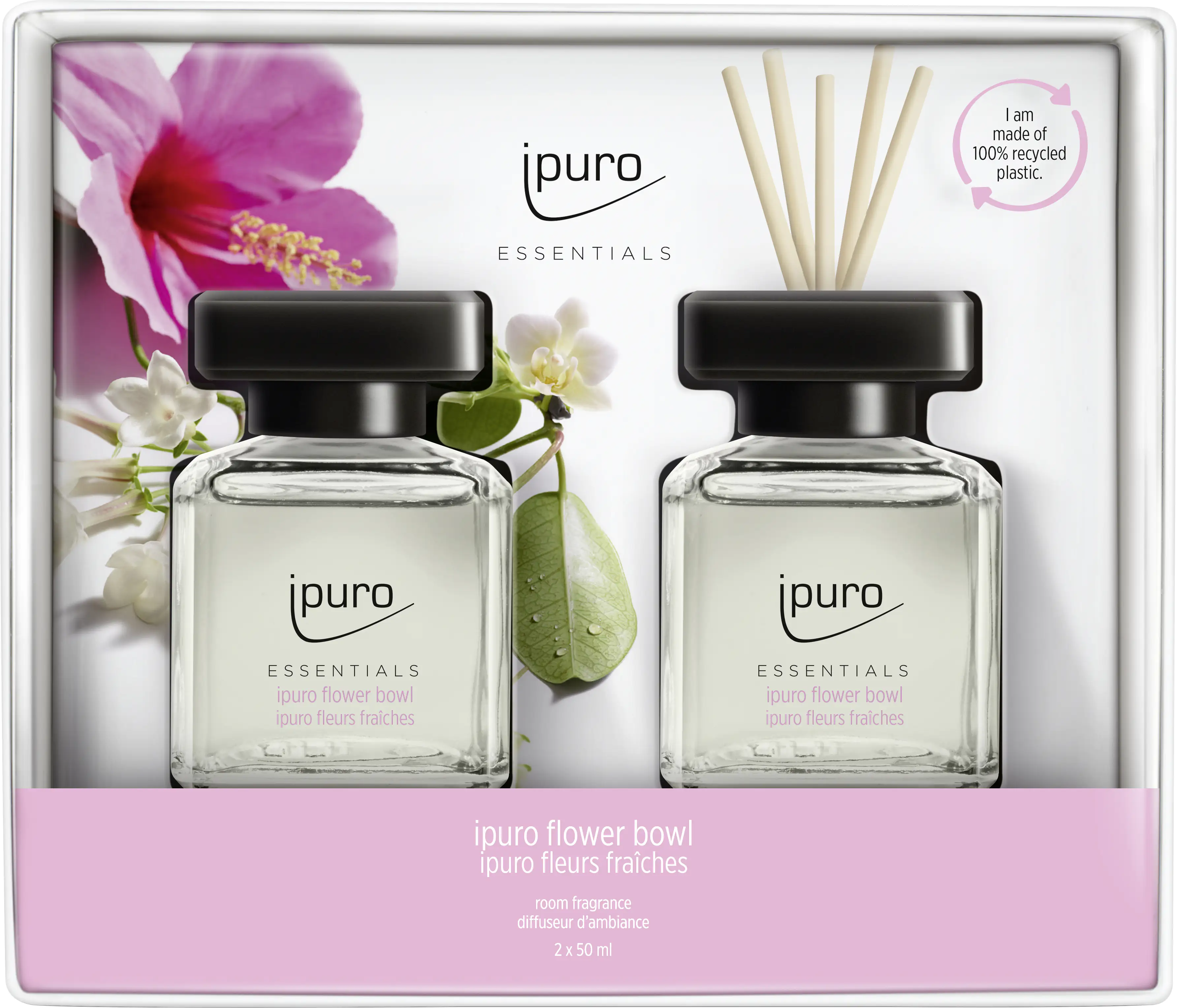 4051281982048 ipuro ESSENTIALS Raumduft Set Flower Bowl 2 x 50 ml