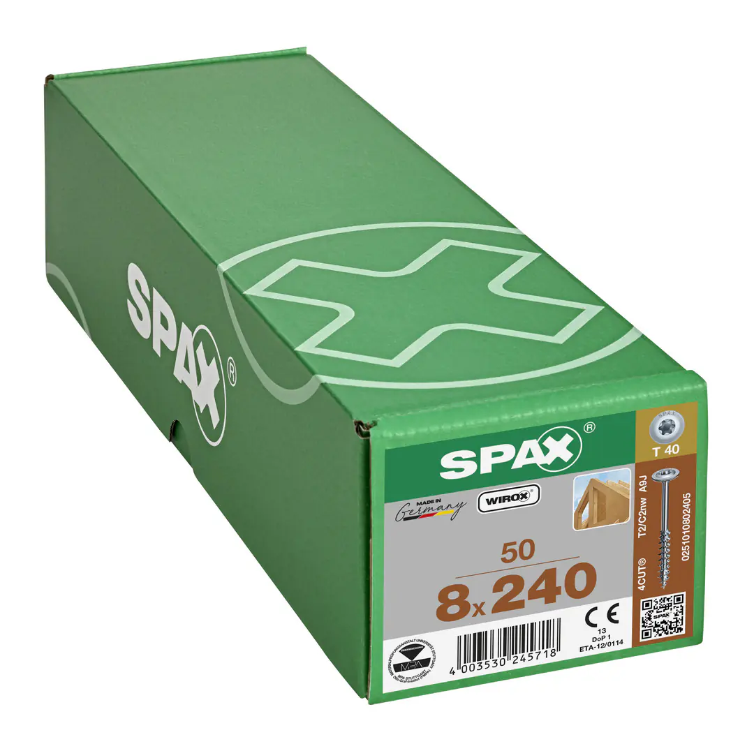 Spax Holzbauschrauben 8.0 x 240 mm TX 40 Tellerkopf - 50 Stk.
