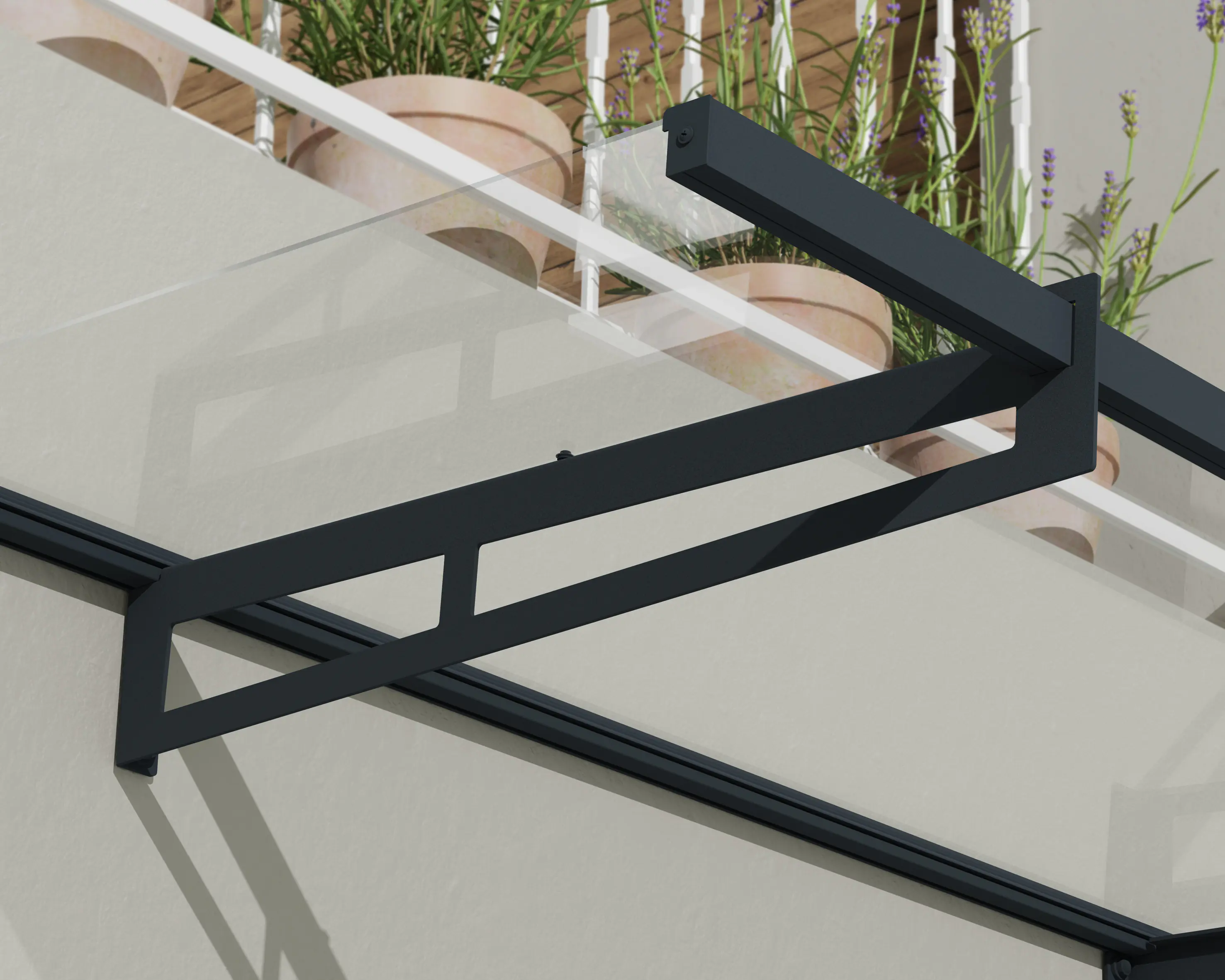 Canopia Vordach Bremen 2050  Grau Alu 205 x 94 cm