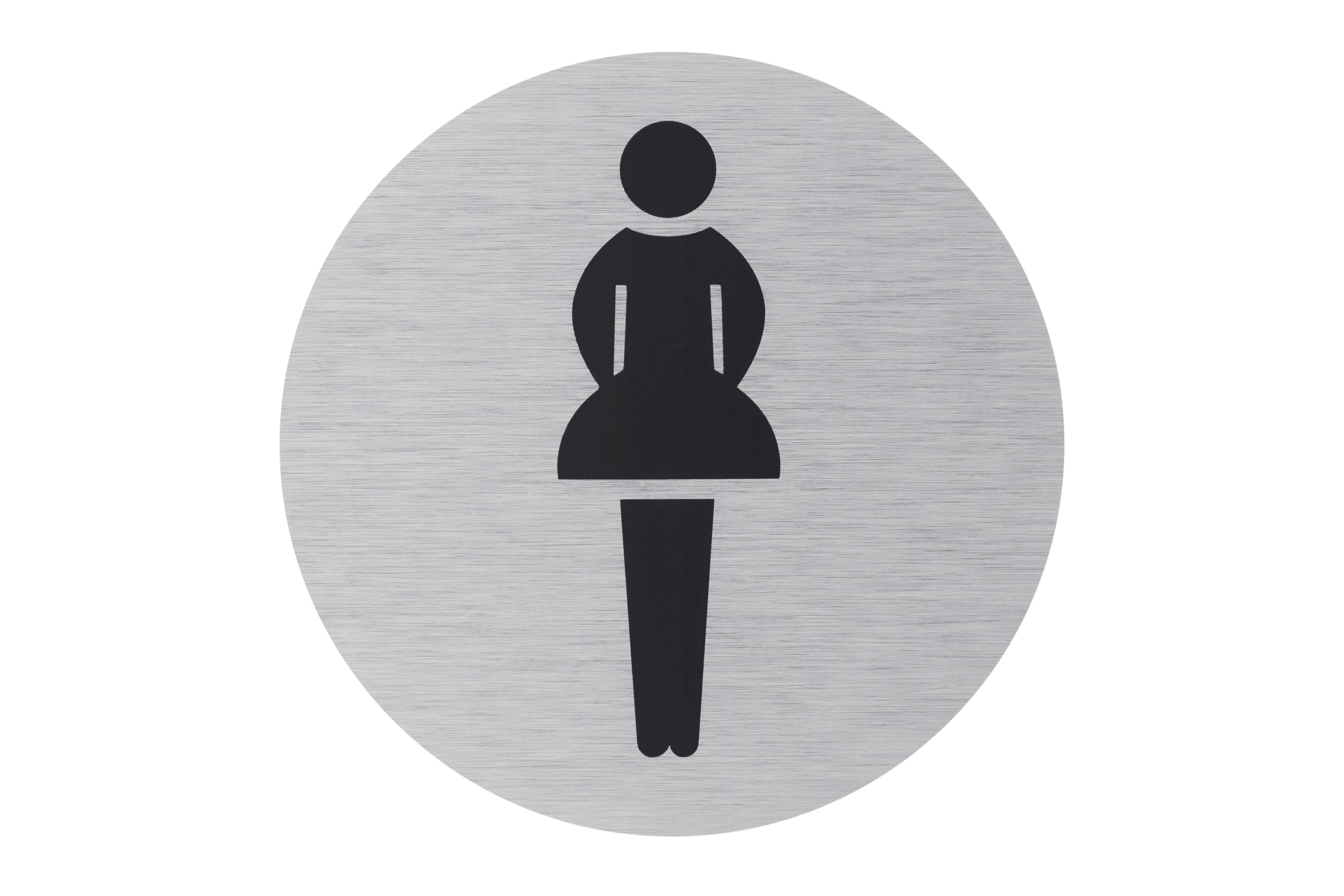 Conmetall Aufkleber WC-Damen Aluminium Ø 7,5 cm edelstahl-optik