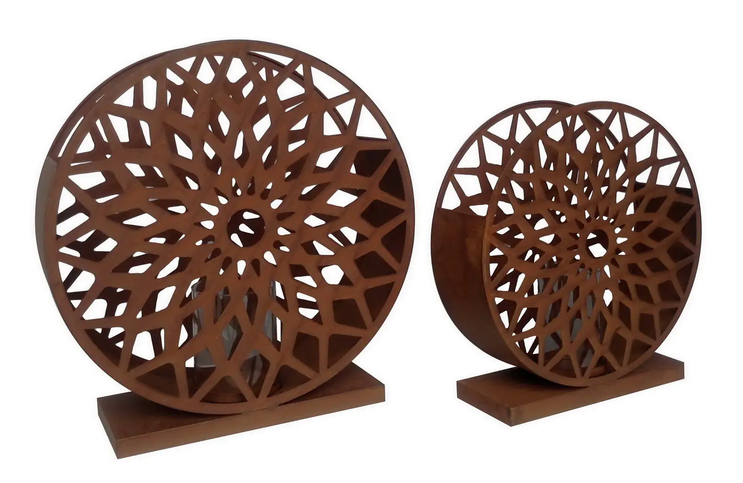 TrendLine Laterne Metall Ø 32 cm Rostoptik