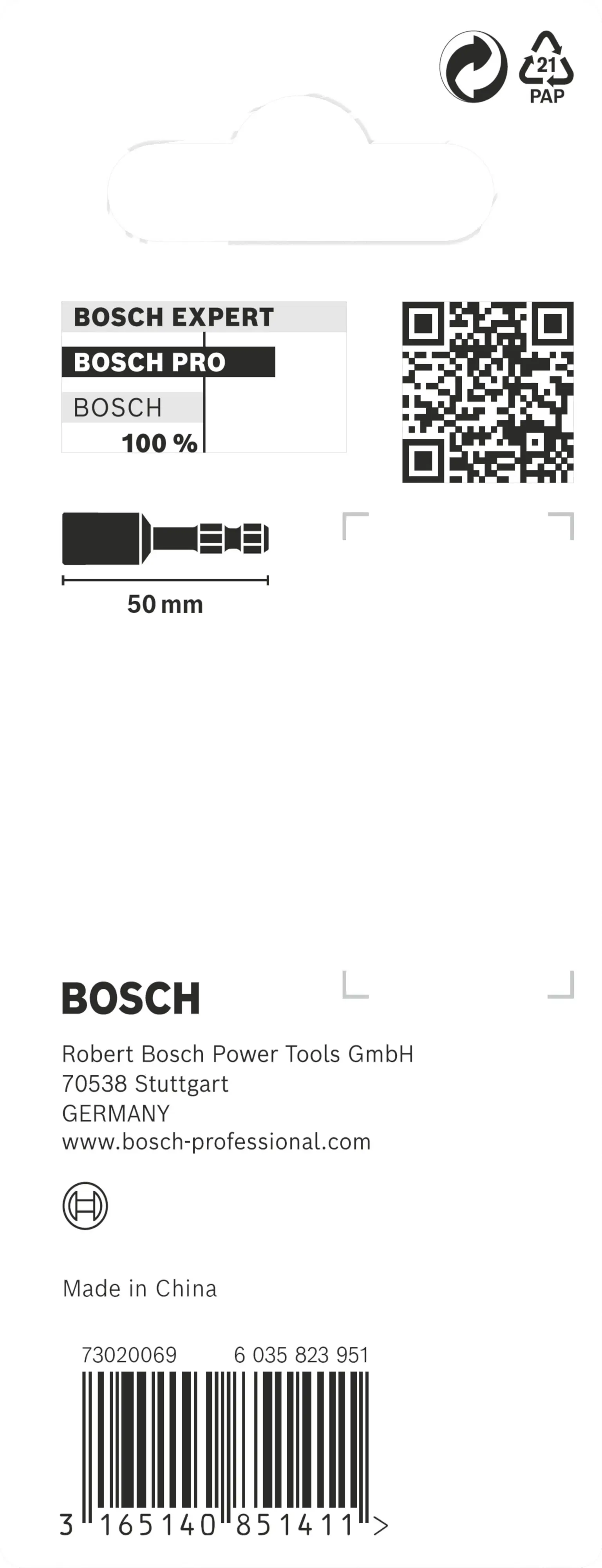 Bosch PRO Steckschlüssel Impact Bit 8 x 50 mm