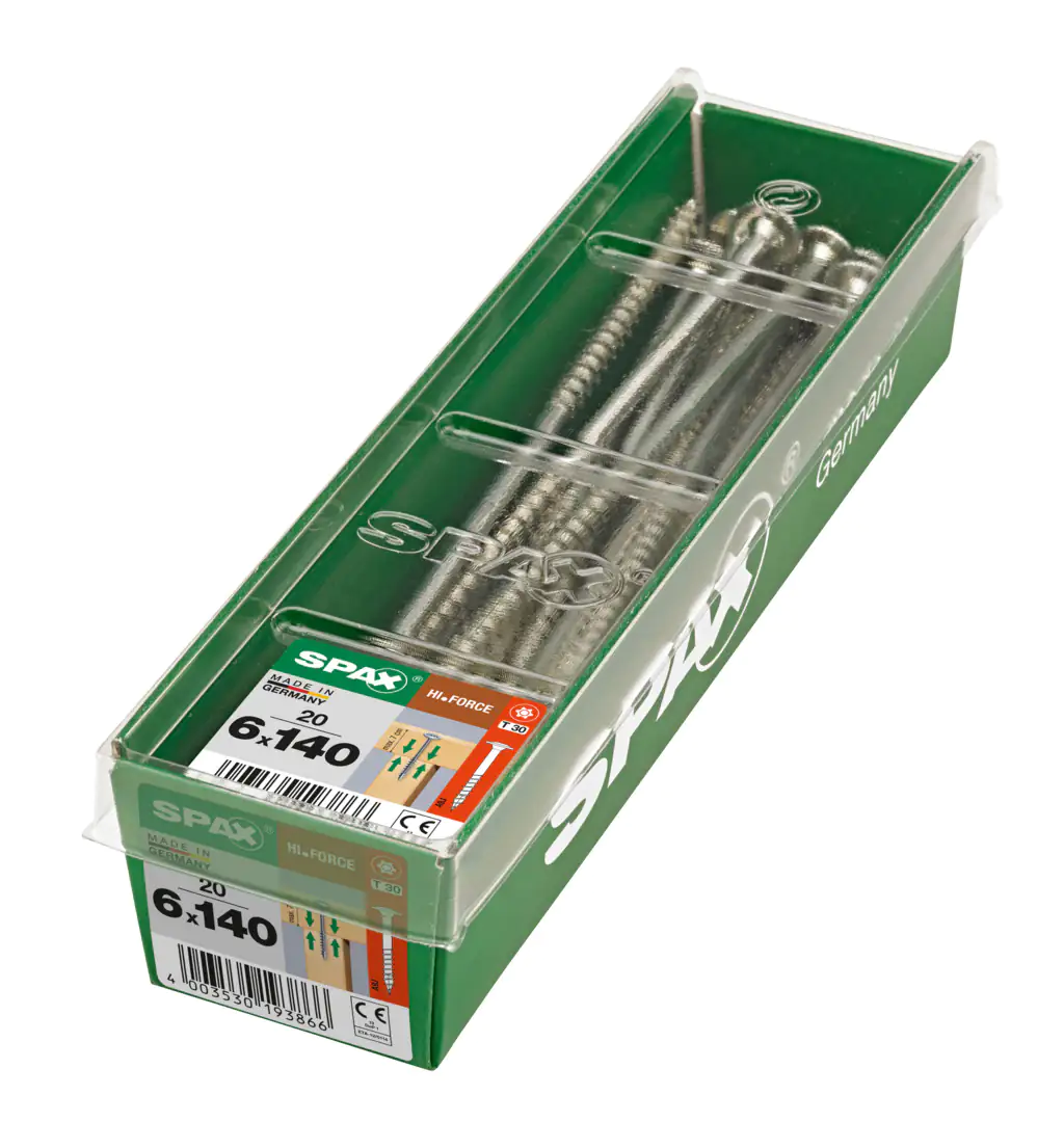Spax Holzbauschrauben 6.0 x 140 mm TX 30 Tellerkopf - 20 Stk. Spax Holzbauschrauben 6.0 x 140 mm TX 30 Tellerkopf - 20 Stk.