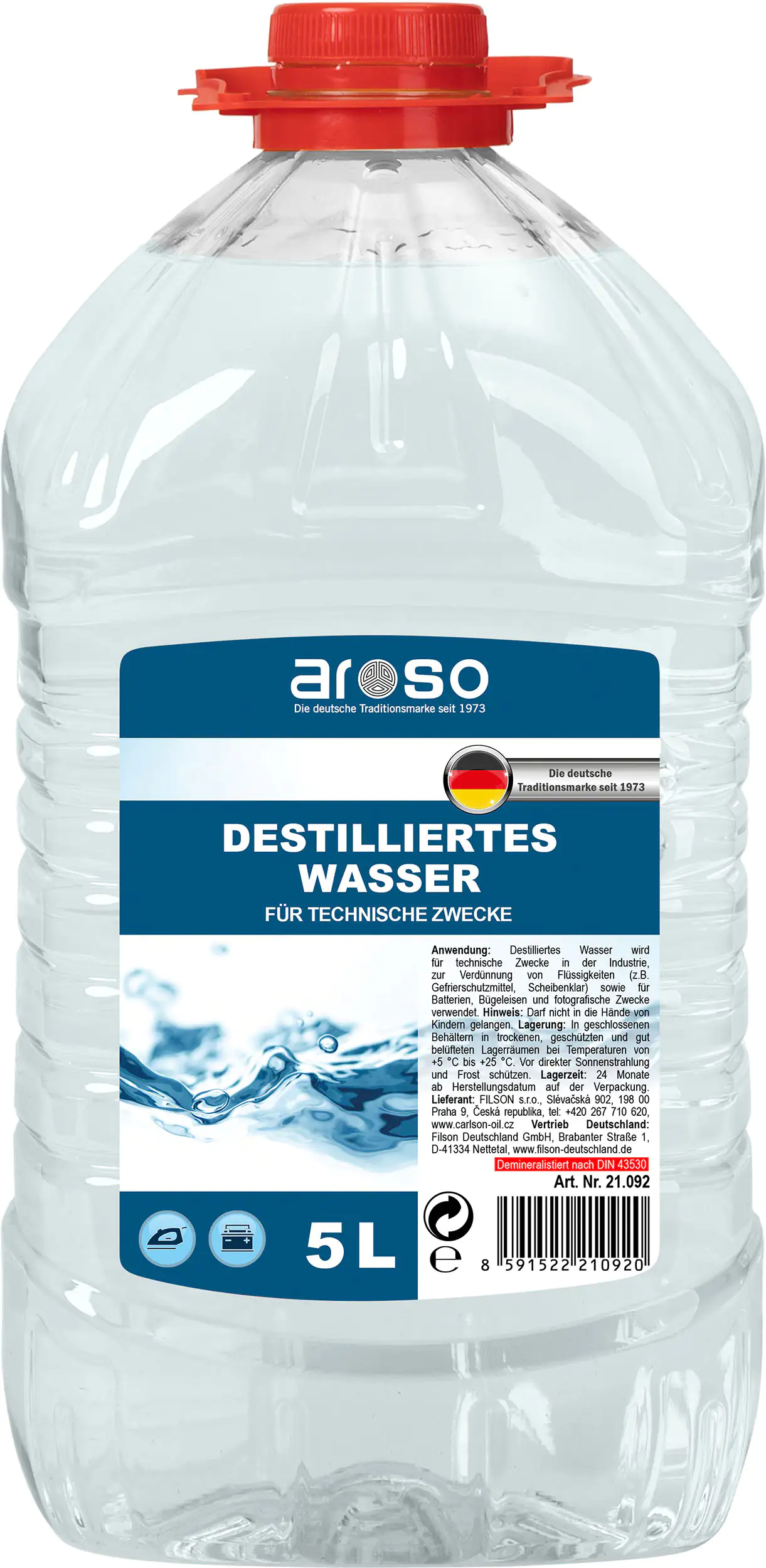 Aroso Destilliertes Wasser 5 L