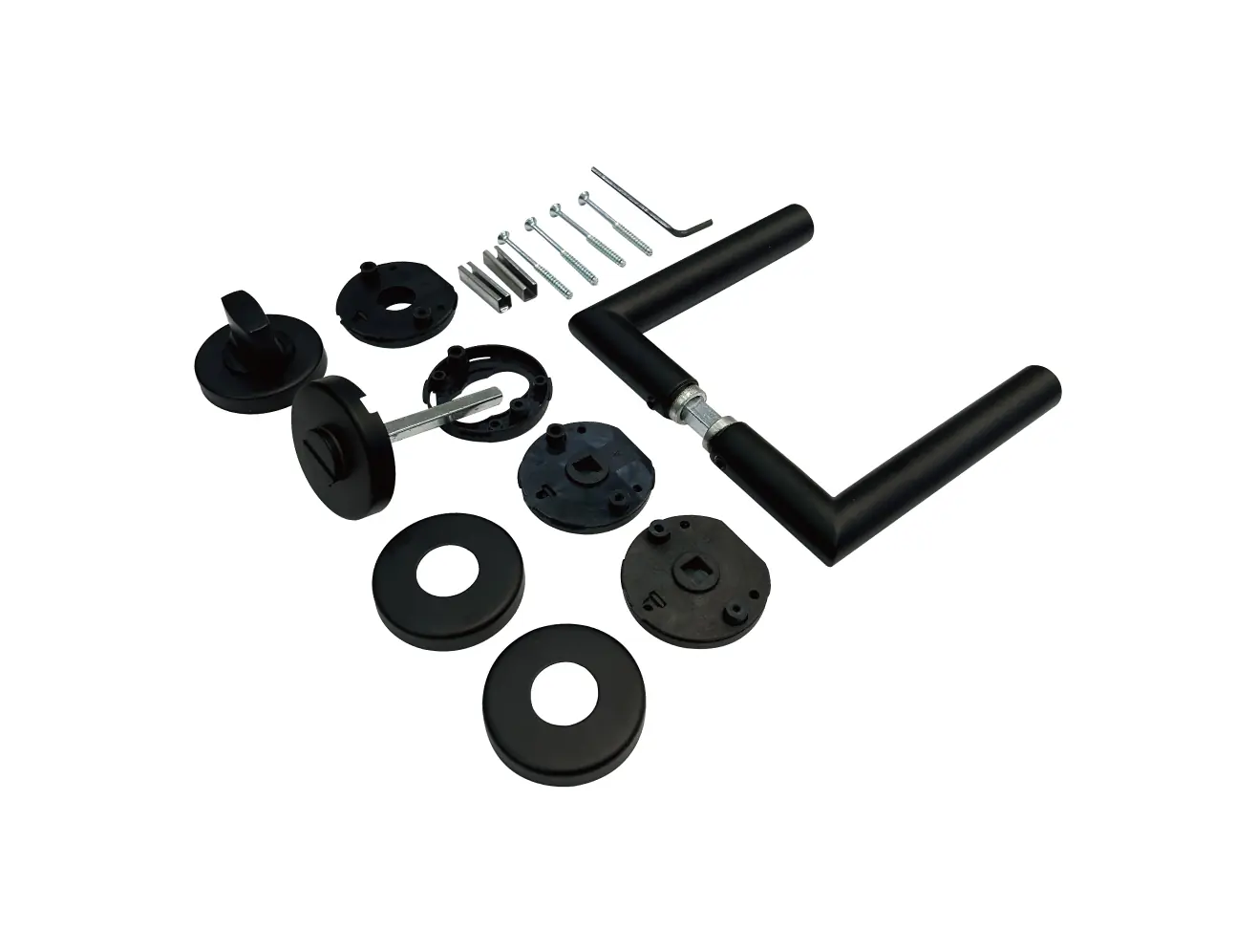 TrendLine WC-Türgriff-Garnitur BB Edelstahl schwarz Ø 49,1 mm