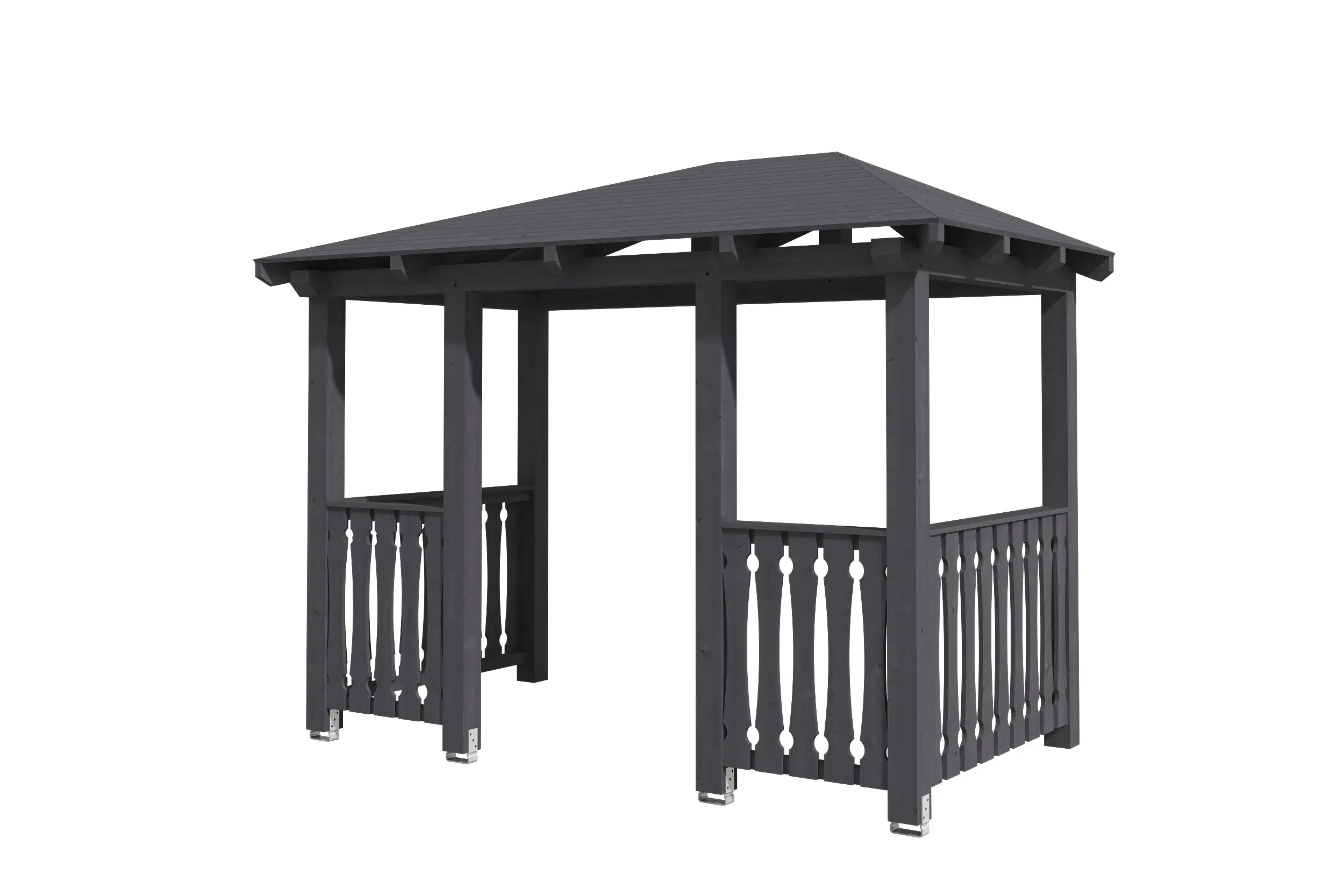 SKAN HOLZ Vordach Wismar Typ 8 351 x 187 cm, lasiert in Schiefergrau