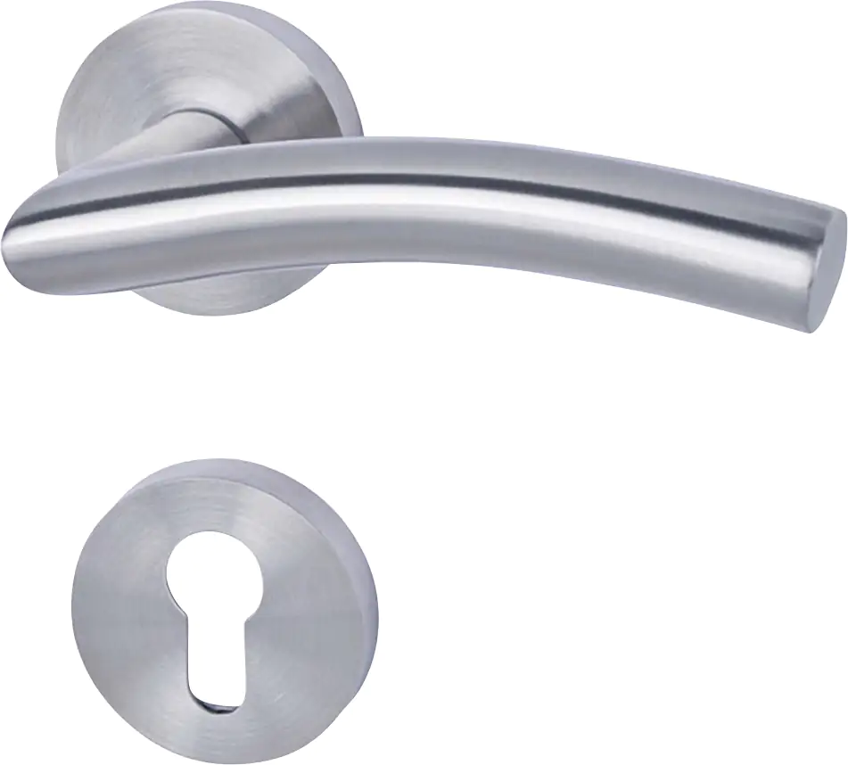 Alpertec PZ-Rosettengarnitur Fair III Edelstahl silber rund