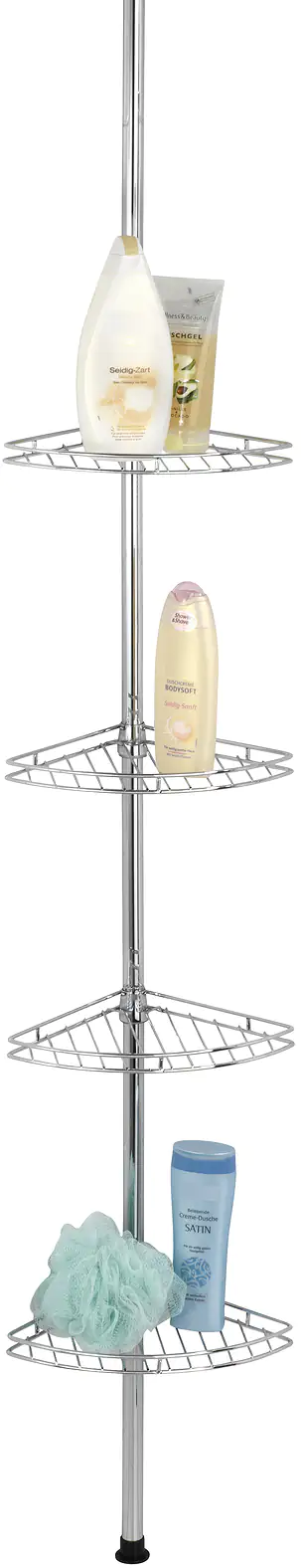 Wenko Teleskop-Duschecke Prea Edelstahl, chrom, 4 Ablagen