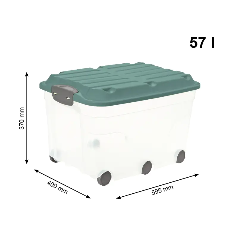 Rotho Aufbewahrungsbox Roller 6 mit Rollen und Deckel 57 L mistletoe grün Rotho Aufbewahrungsbox Roller 6 mit Rollen und Deckel 57 L mistletoe grün