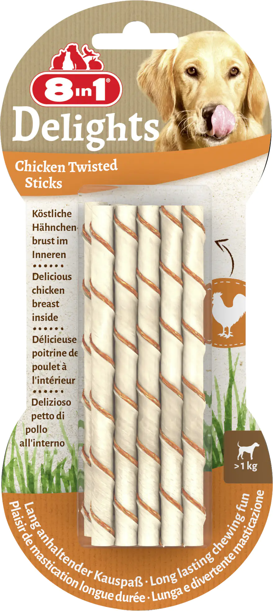 8in1 Delights Twisted Kausticks Chicken 10 Stück 8in1 Delights Twisted Kausticks Chicken 10 Stück