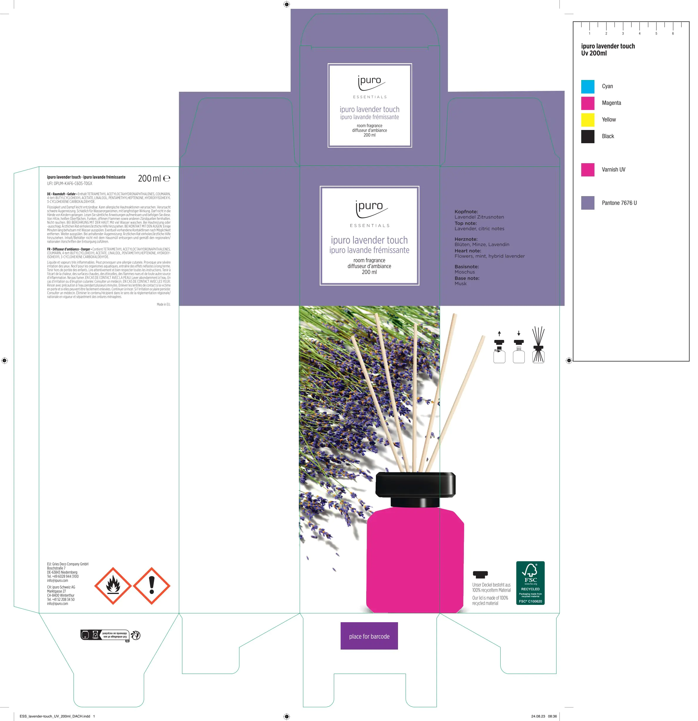 ipuro ESSENTIALS Raumduft Lavender Touch 200 ml