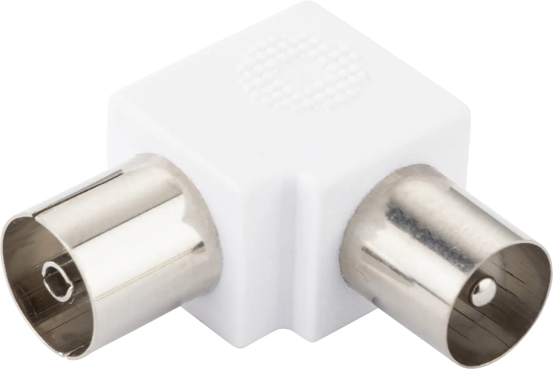 Schwaiger IEC Winkeladapter WAK12 532 weiß, 90° gewinkelt, 1x IEC Stecker / 1x IEC Buchse