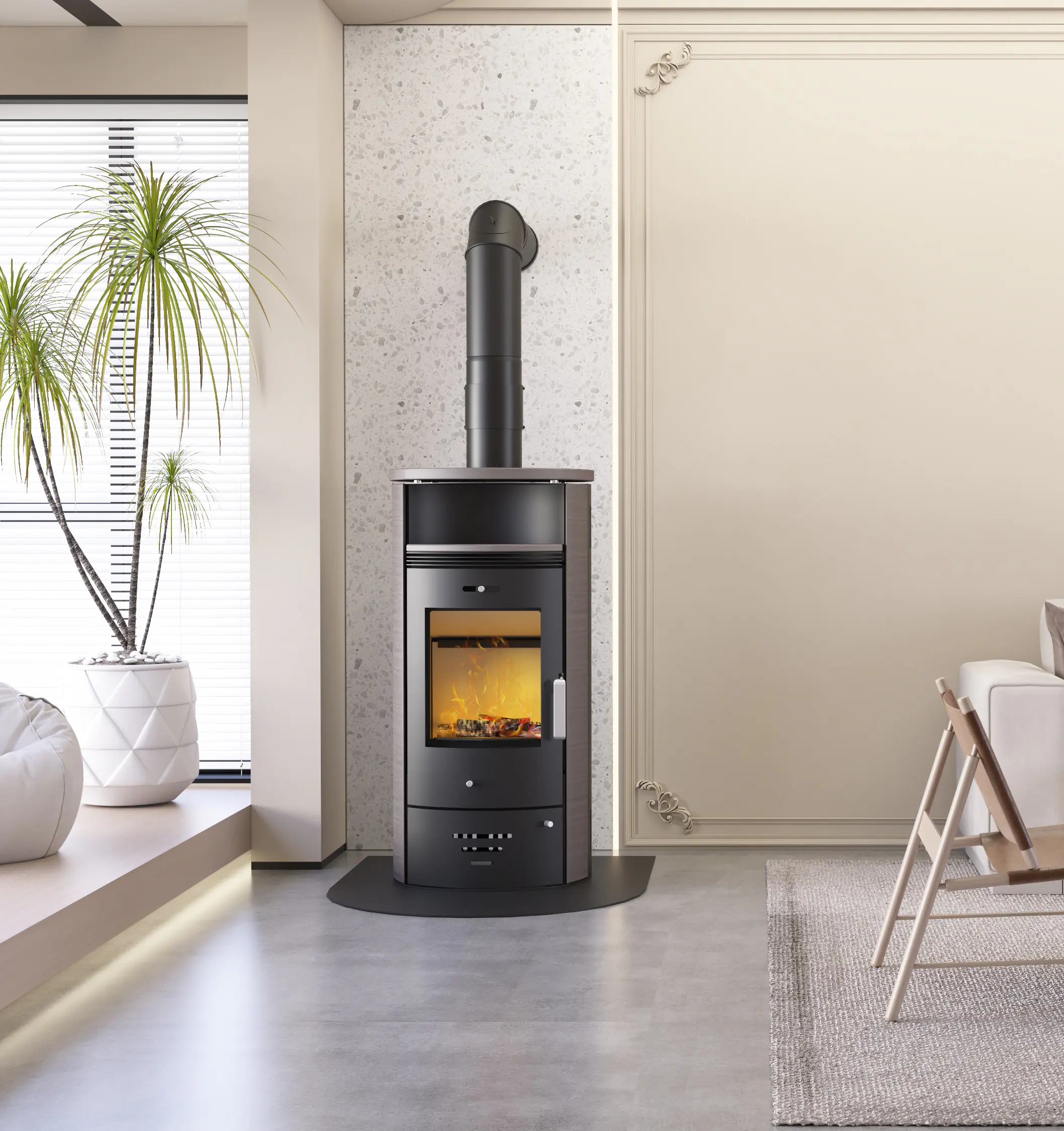 Accente Kaminofenfilter Sauberling grau