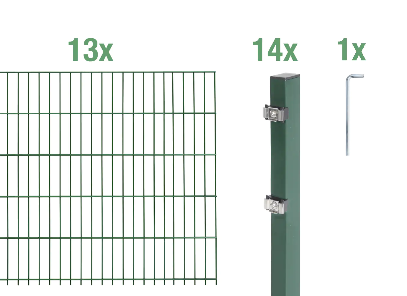 Alberts Doppelstabmatten-Grundset 26 m 200 x 80 cm 6/5/6 grün Alberts Doppelstabmatten-Grundset 26 m 200 x 80 cm 6/5/6 grün