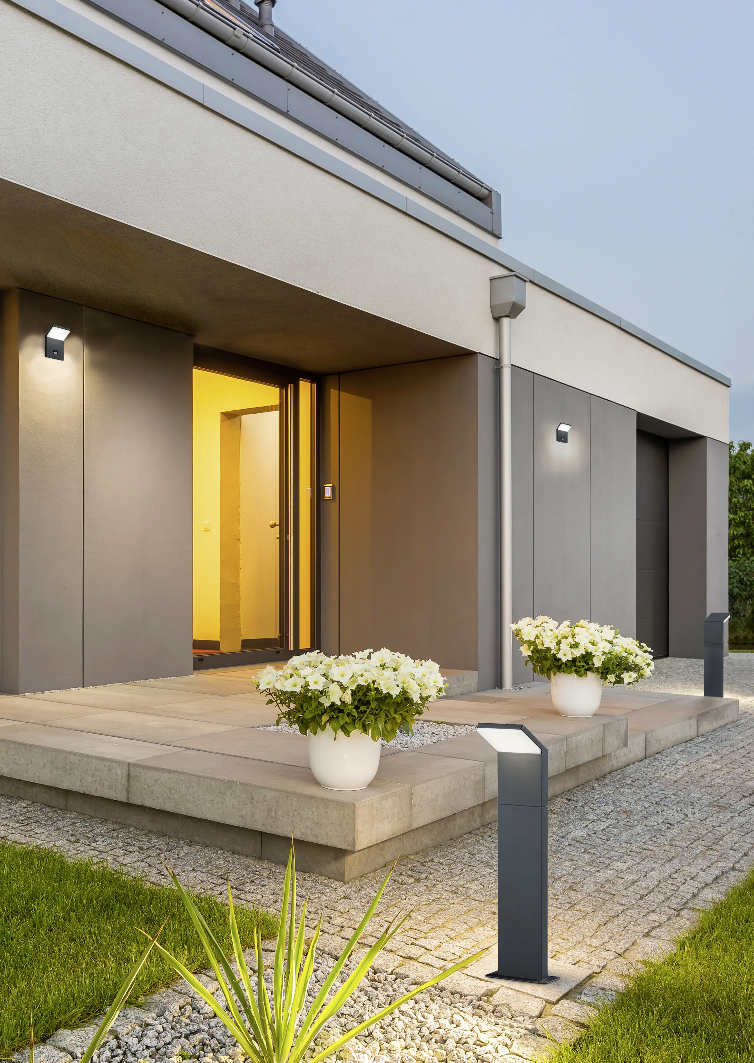 Trio Leuchten LED Sensor-Außen-Wandleuchte Pearl anthrazit Bewegungsmelder