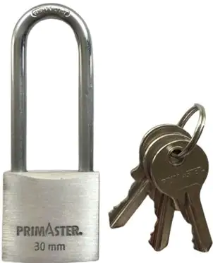 Primaster Vorhängeschloss Aluminium 80 mm mit hohem Bügel Primaster Vorhängeschloss Aluminium 80 mm mit hohem Bügel