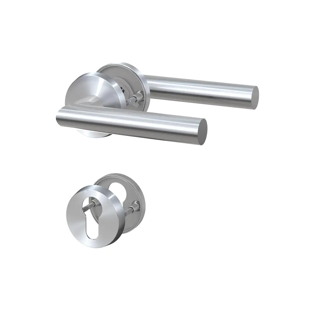 Basi PZ-Rosettengarnitur ZB 3200 Edelstahl silber rund