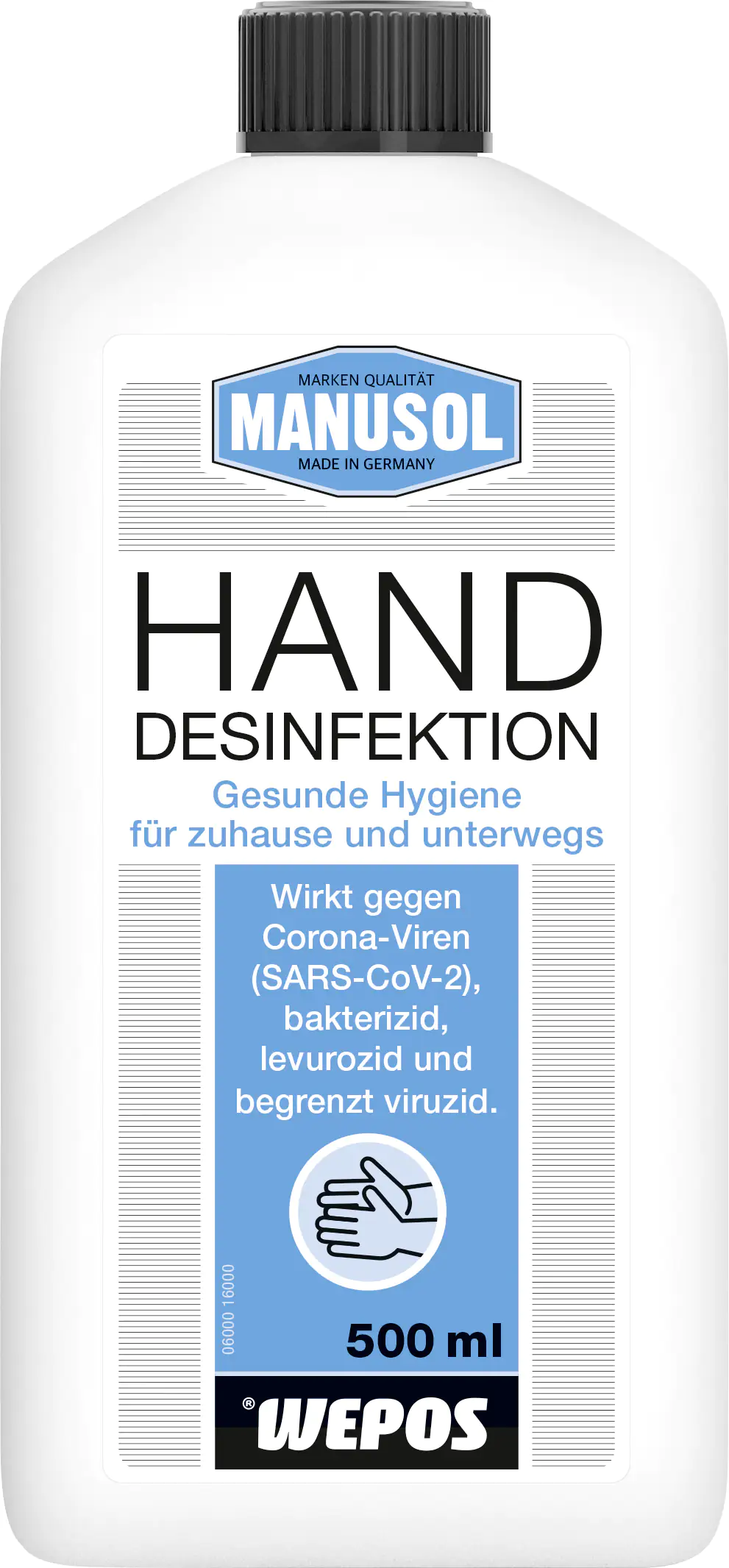 4250295101319 Manusol Hand Desinfektion 500 ml Gesunde Hygiene für Zuhause und Unterwegs